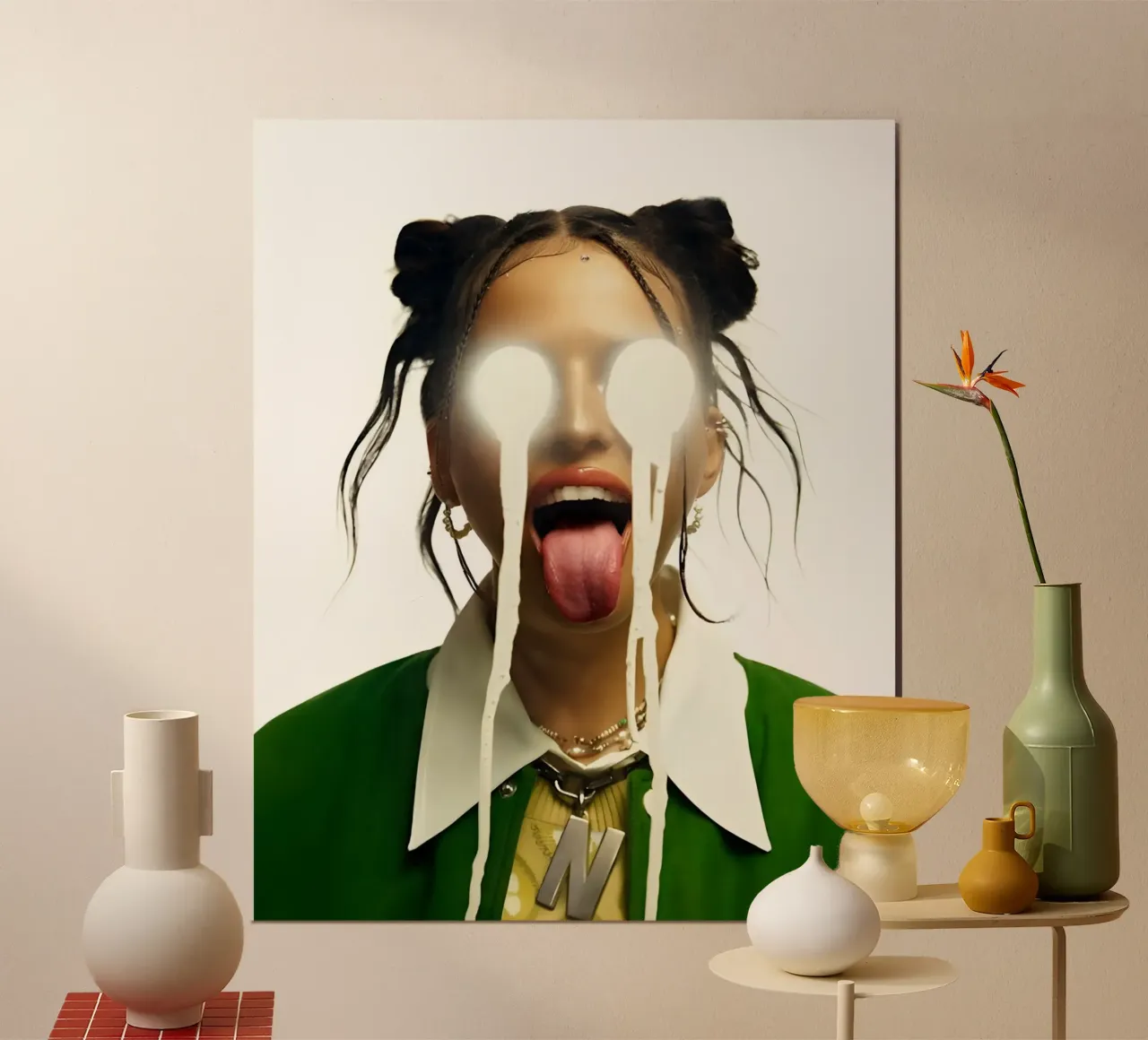 Nina Chuba Verde poster con telaio in alluminio da vintage