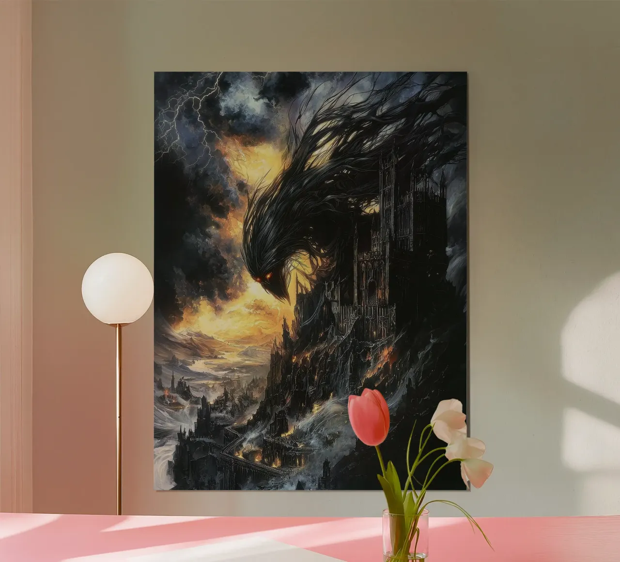 Creatura nera poster con telaio in alluminio da John Boss