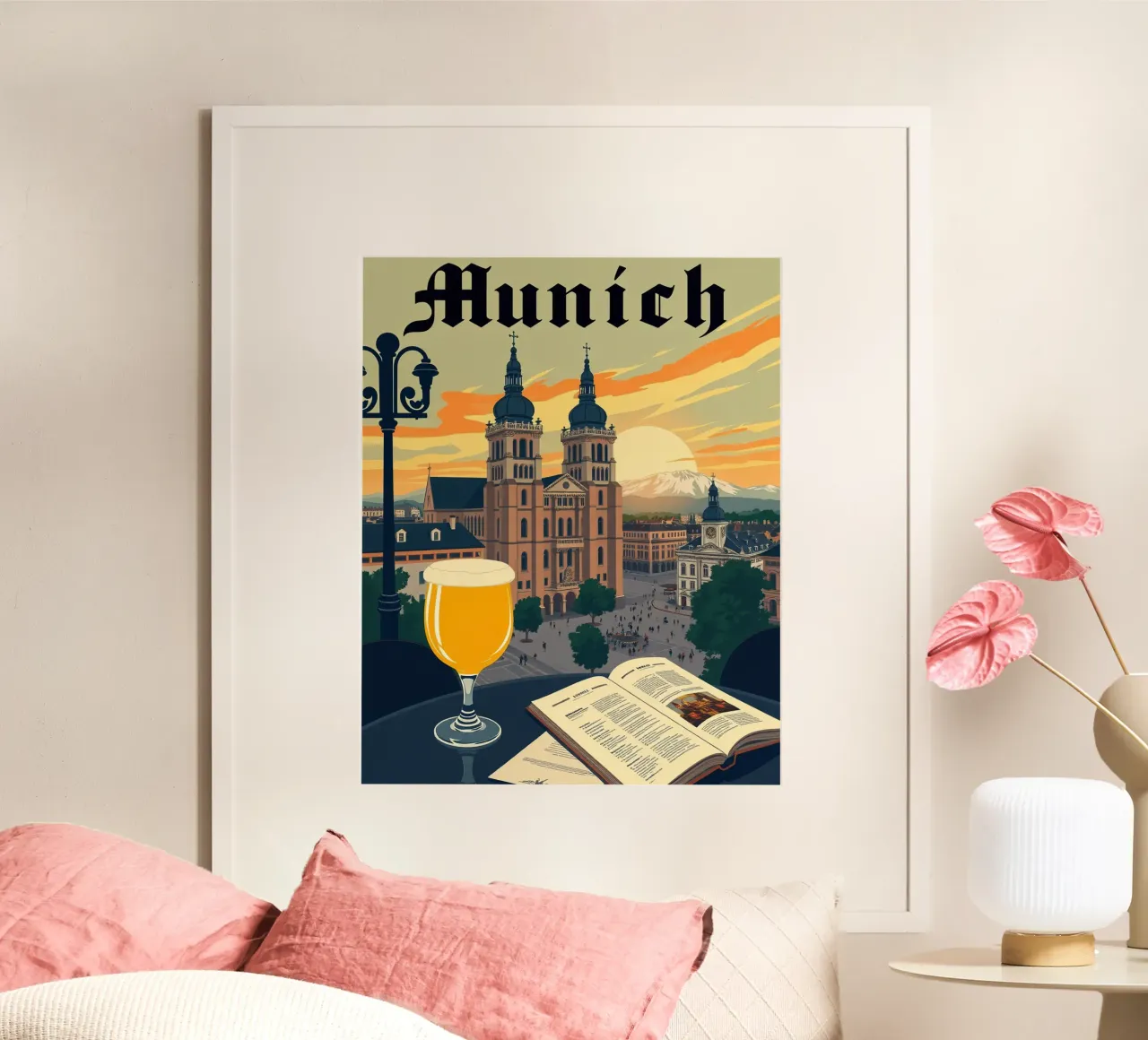 Un'altra vista di Monaco poster con telaio in alluminio da HicksShop