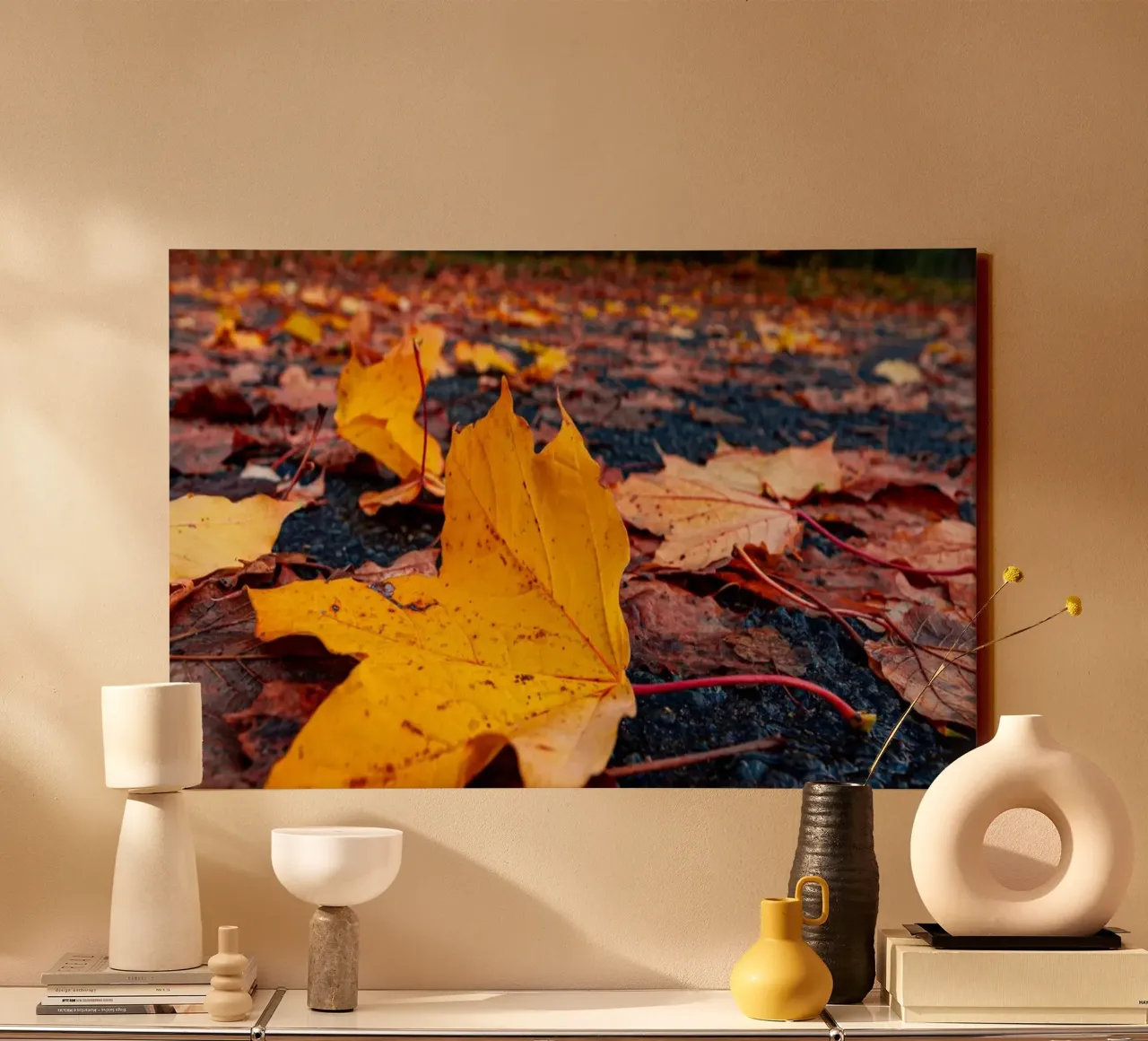 Feuille d'érable en automne toile de Marcus Beckert | Fotografie