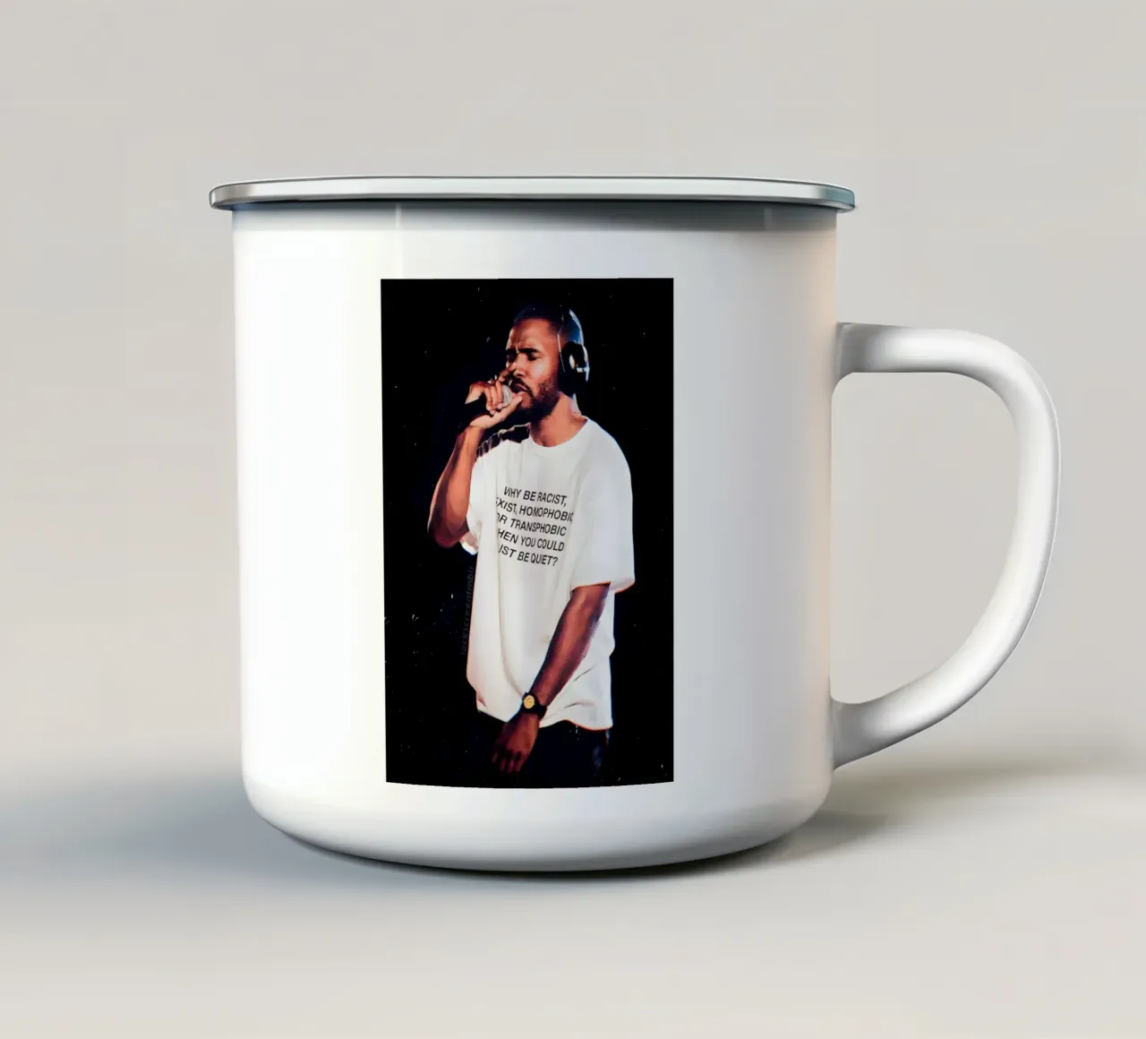 Frank Ocean tazza in smalto da Low poly art