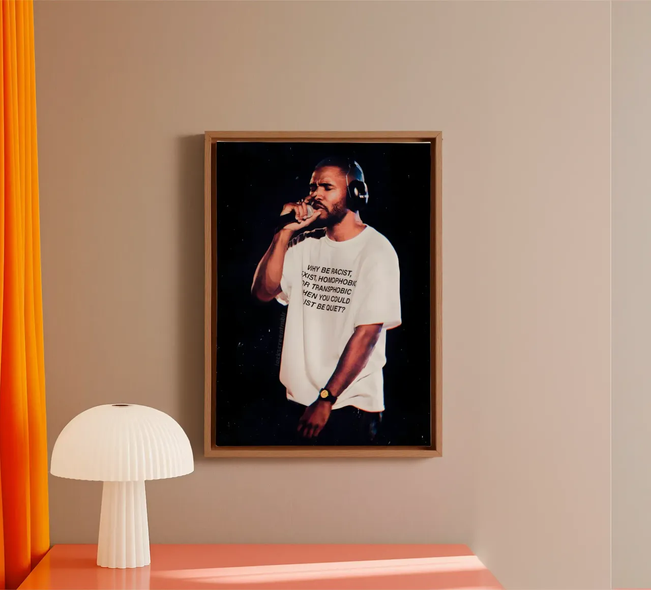 Frank Ocean tela con Cornice a cassetta da Low poly art