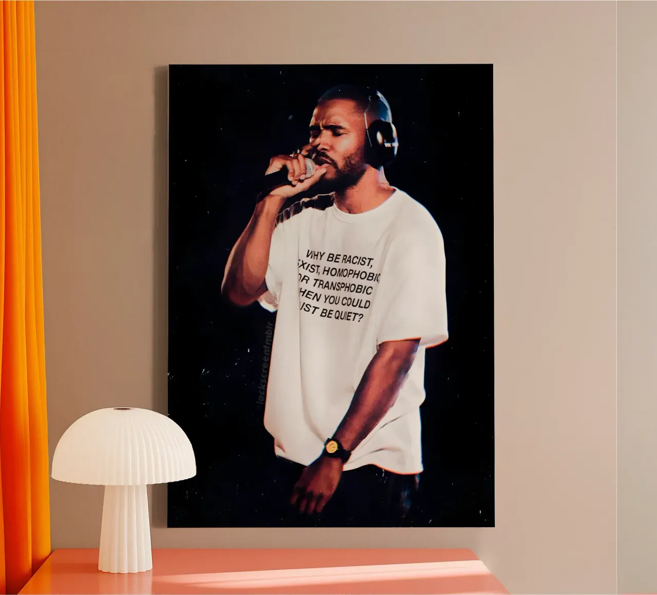 Frank Ocean tela con Cornice a cassetta da Low poly art