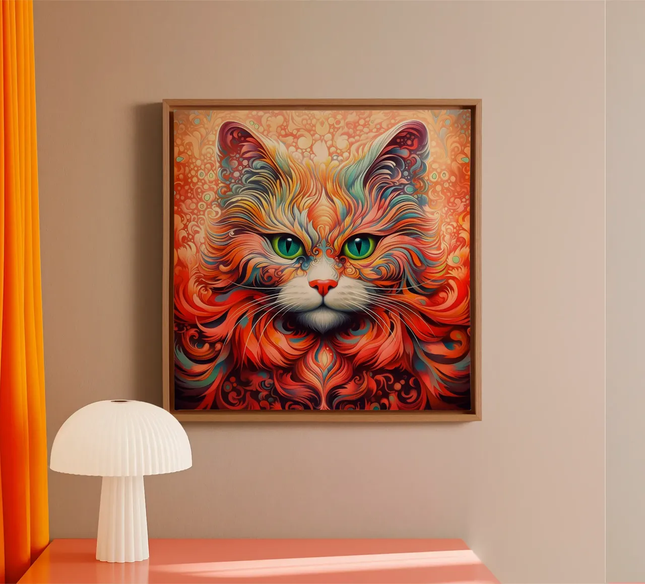 Guru Cat tela con Cornice a cassetta da John Boss