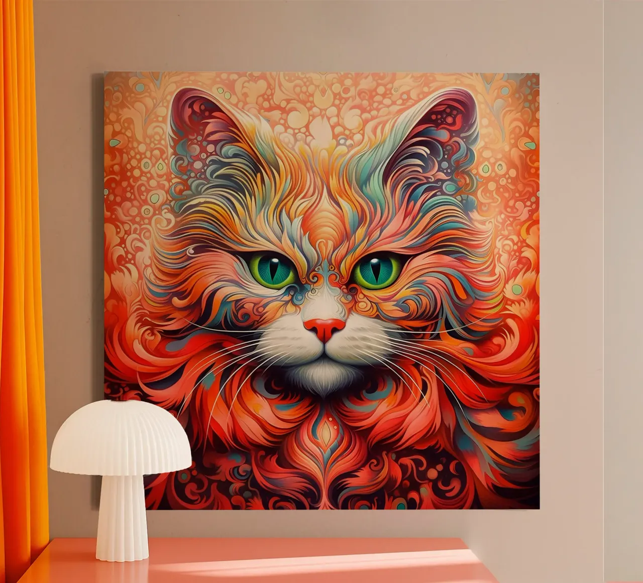 Guru Cat tela con Cornice a cassetta da John Boss