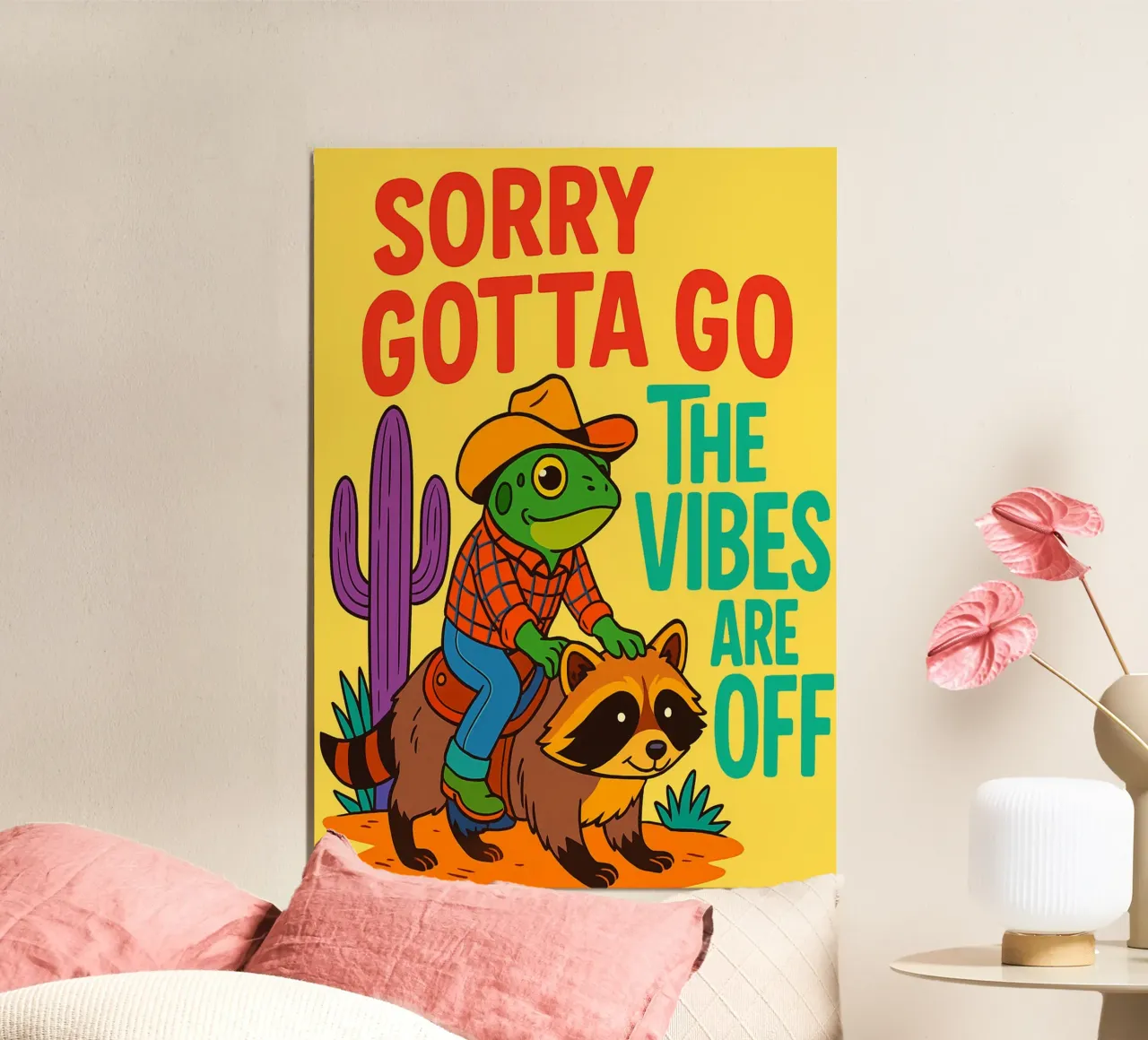 Tut mir leid, ich muss gehen, die Vibes sind weg Poster mit Holzrahmen von paroongs