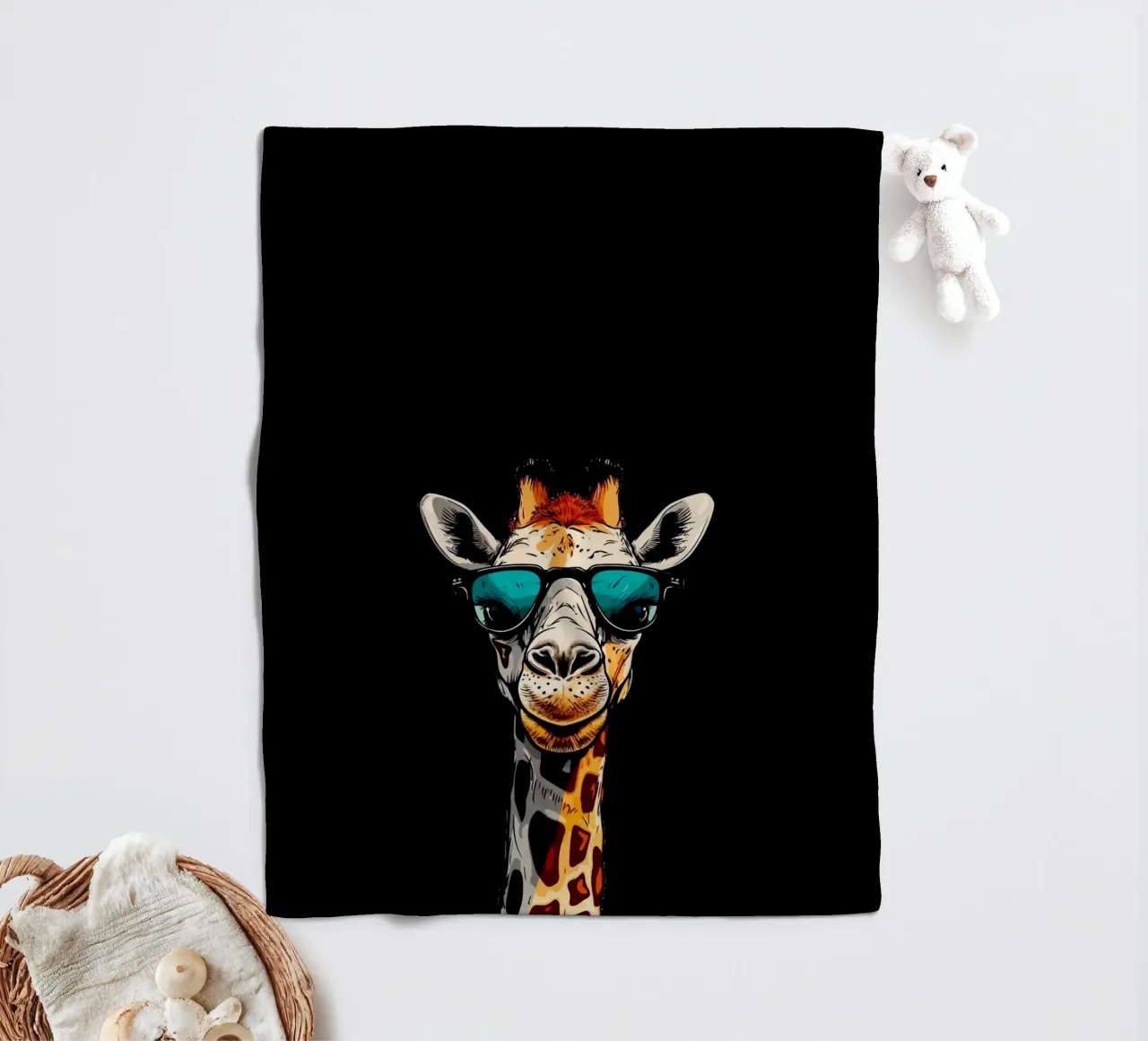 spectacled giraffe coperta in pile da Dumery Art