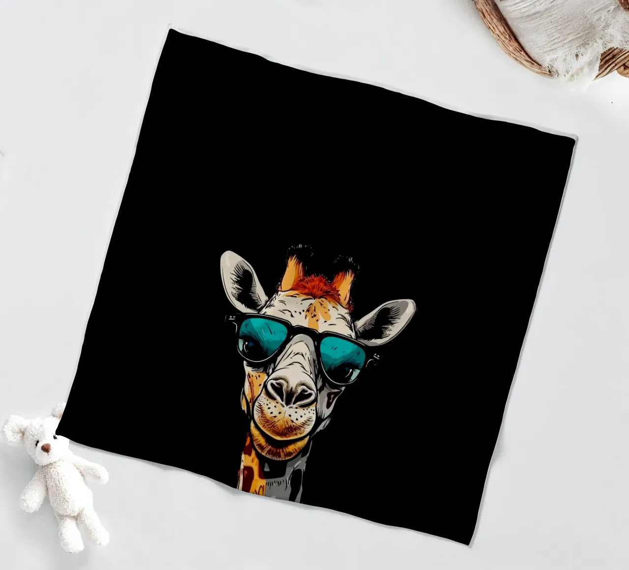 spectacled giraffe coperta in pile da Dumery Art