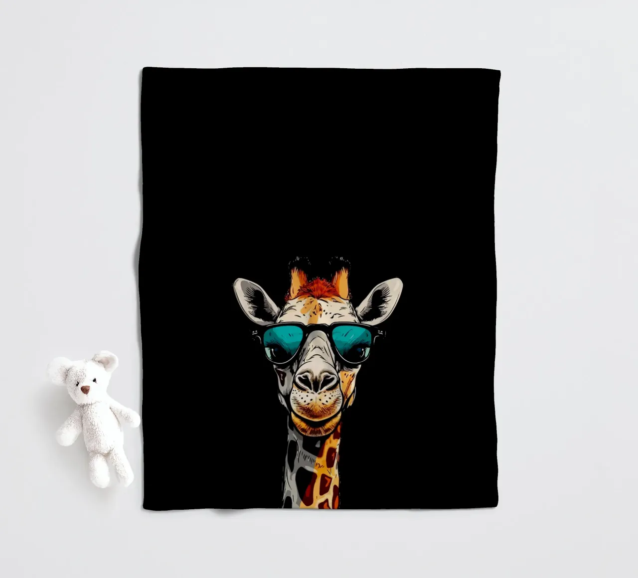 spectacled giraffe coperta in pile da Dumery Art