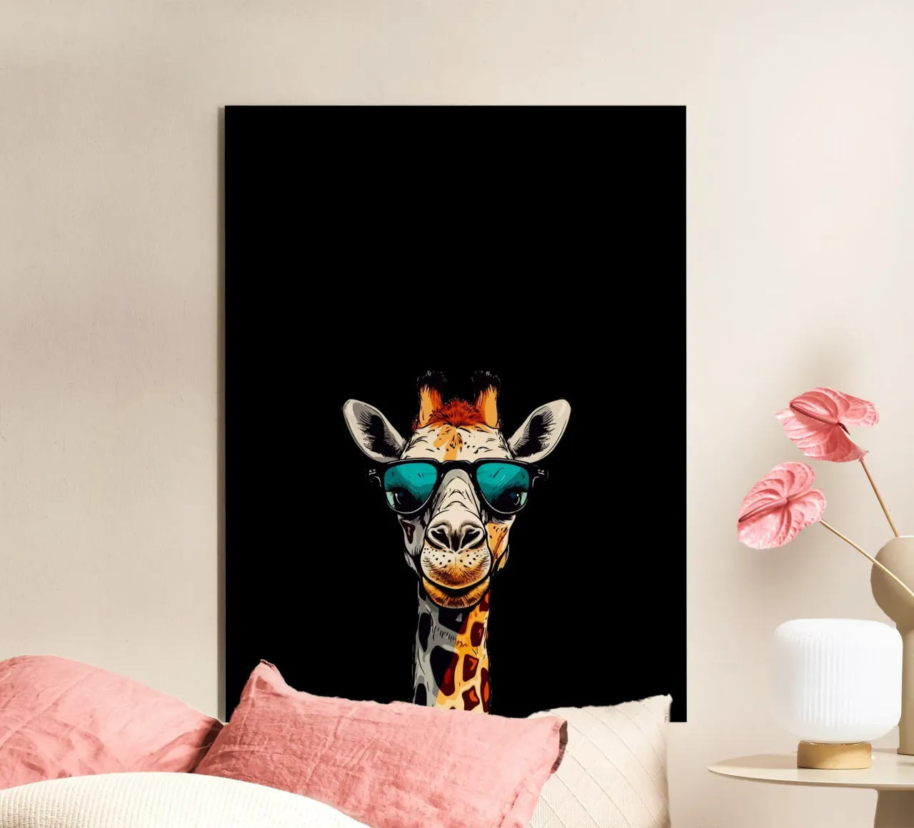 spectacled giraffe alluminio dibond da Dumery Art