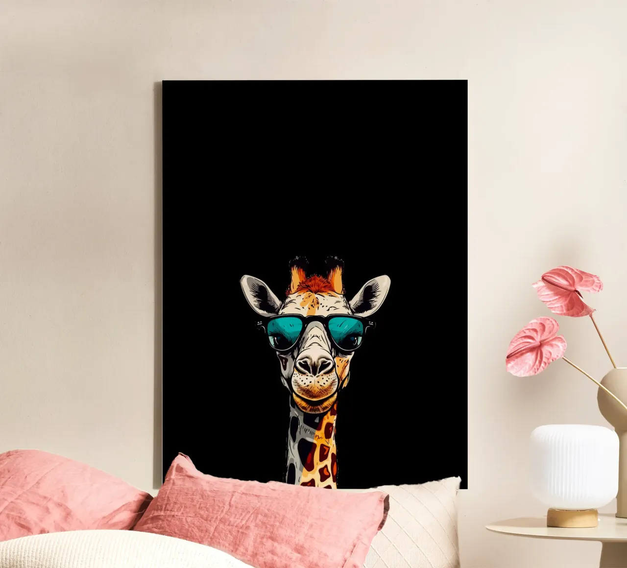 spectacled giraffe tela con Cornice a cassetta da Dumery Art