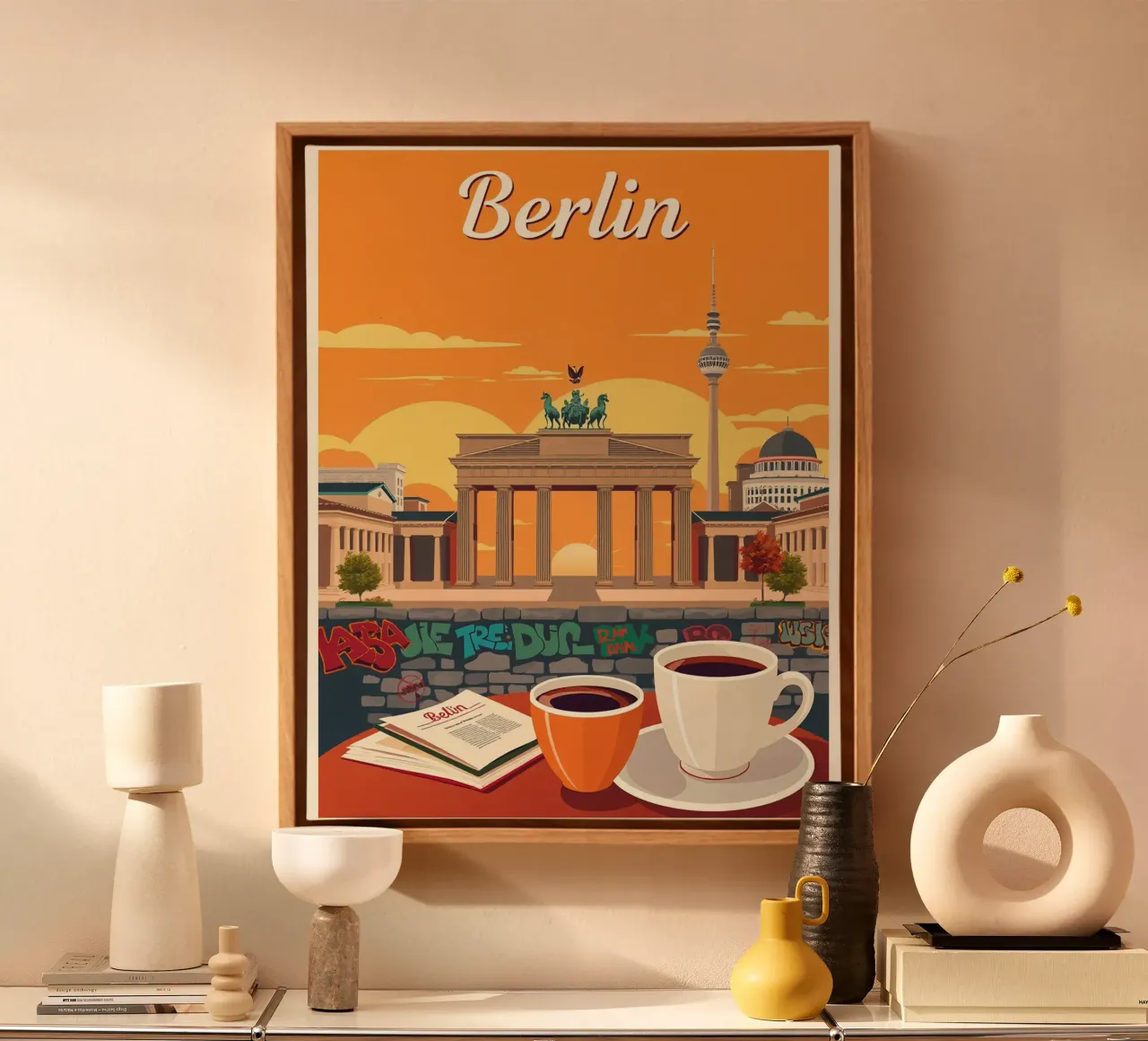 Vue chaleureuse de Berlin toile avec Caisse américaine de HicksShop