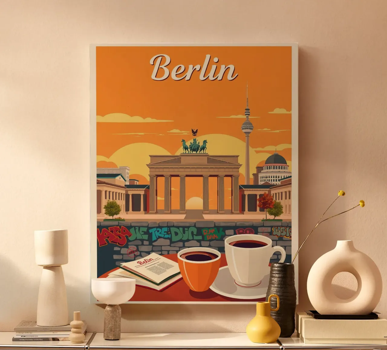 Vue chaleureuse de Berlin toile avec Caisse américaine de HicksShop