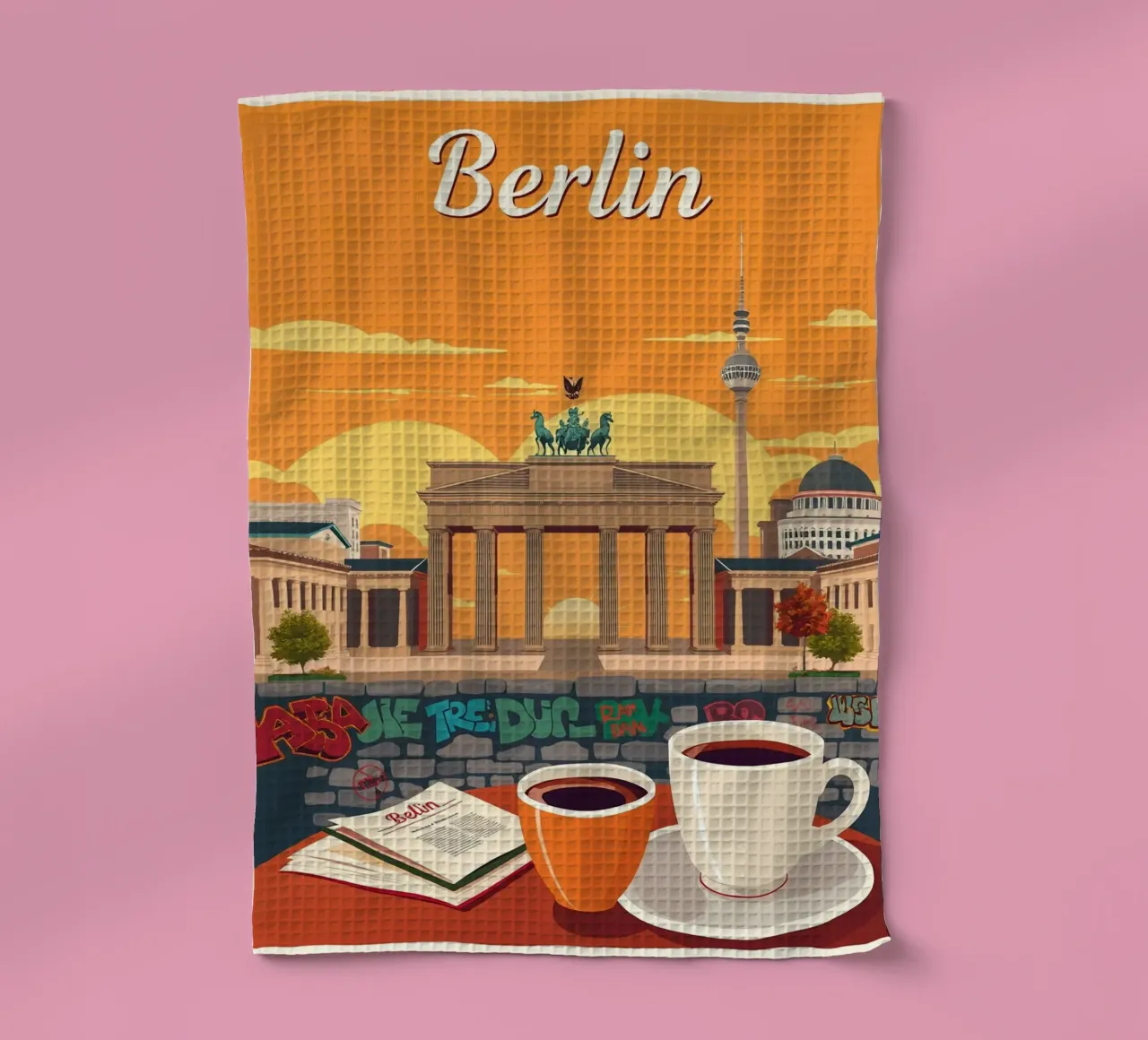 Vue chaleureuse de Berlin torchon de HicksShop