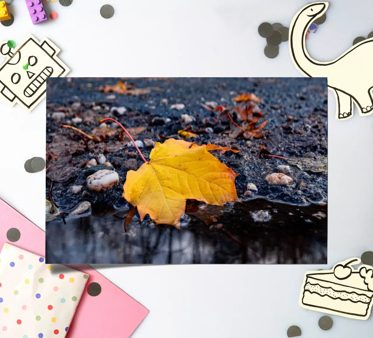 Yellow maple leaf sticker sheet by Marcus Beckert | Fotografie