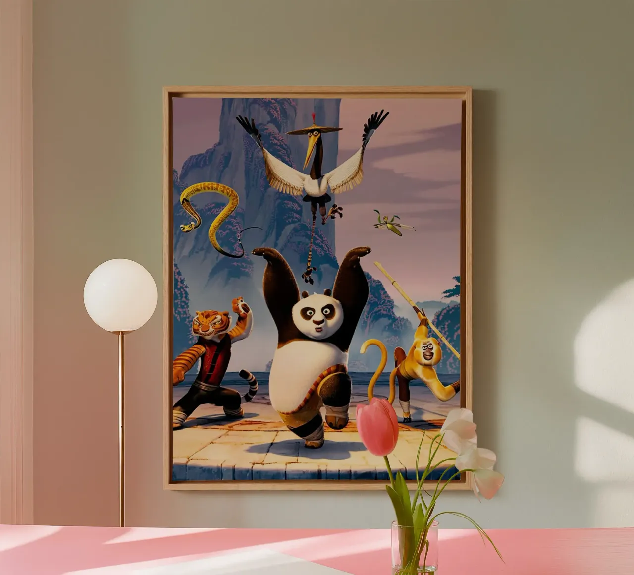 Kungfu Panda canvas met Baklijst van Dumery Art