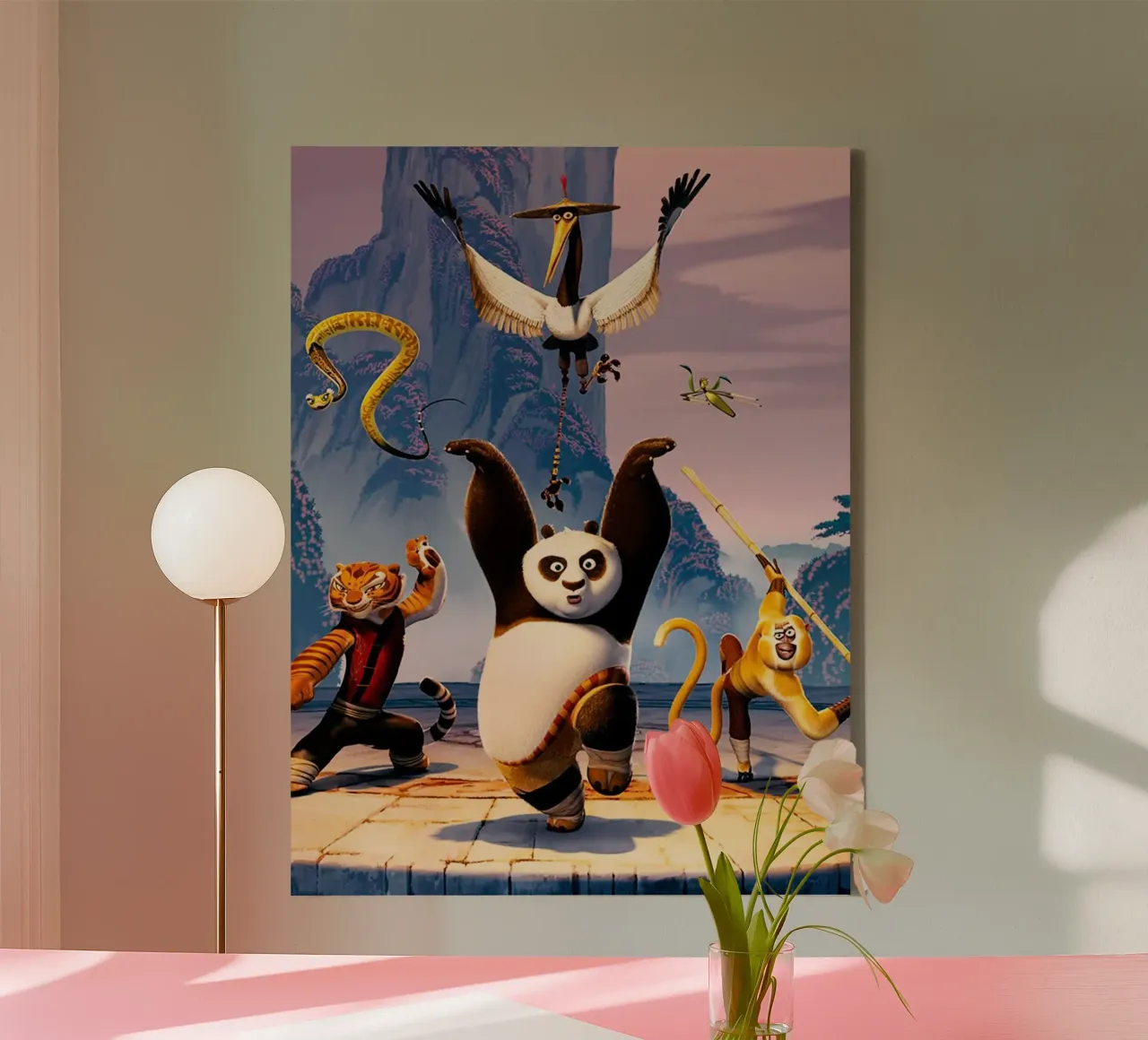 Kungfu Panda canvas met Baklijst van Dumery Art