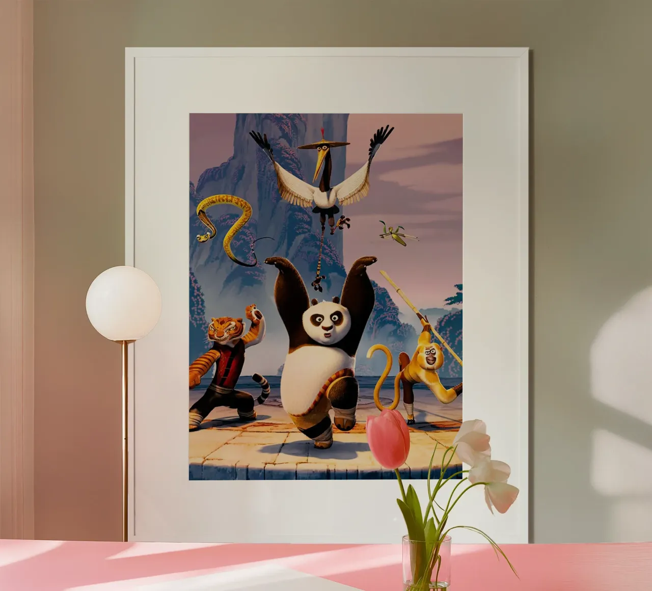 Kungfu Panda poster con telaio in alluminio da Dumery Art