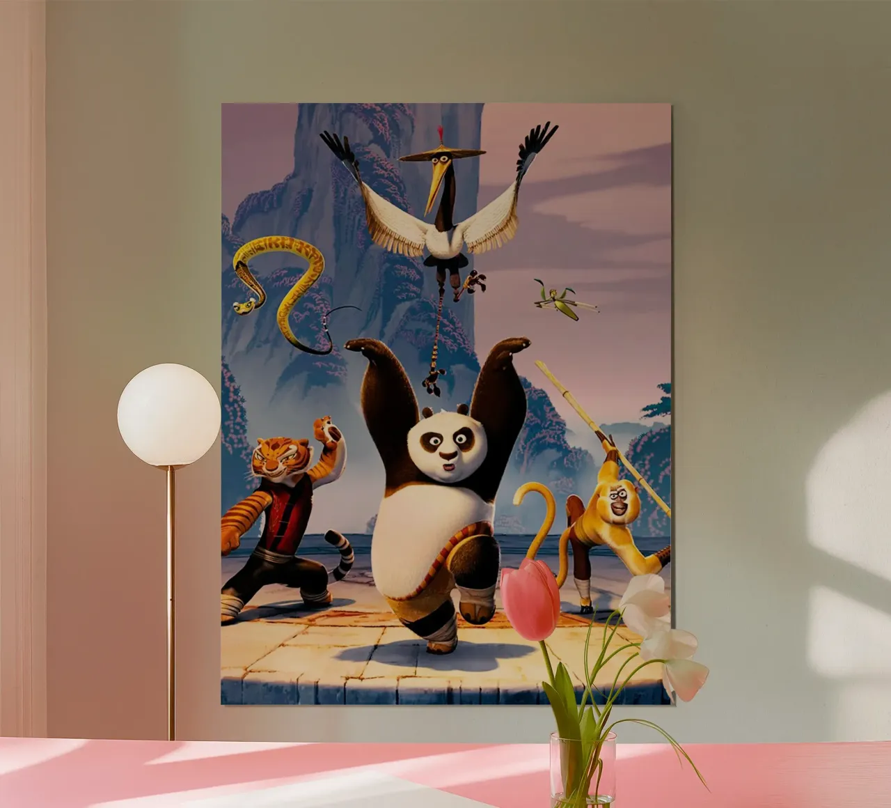 Kungfu Panda poster con telaio in alluminio da Dumery Art