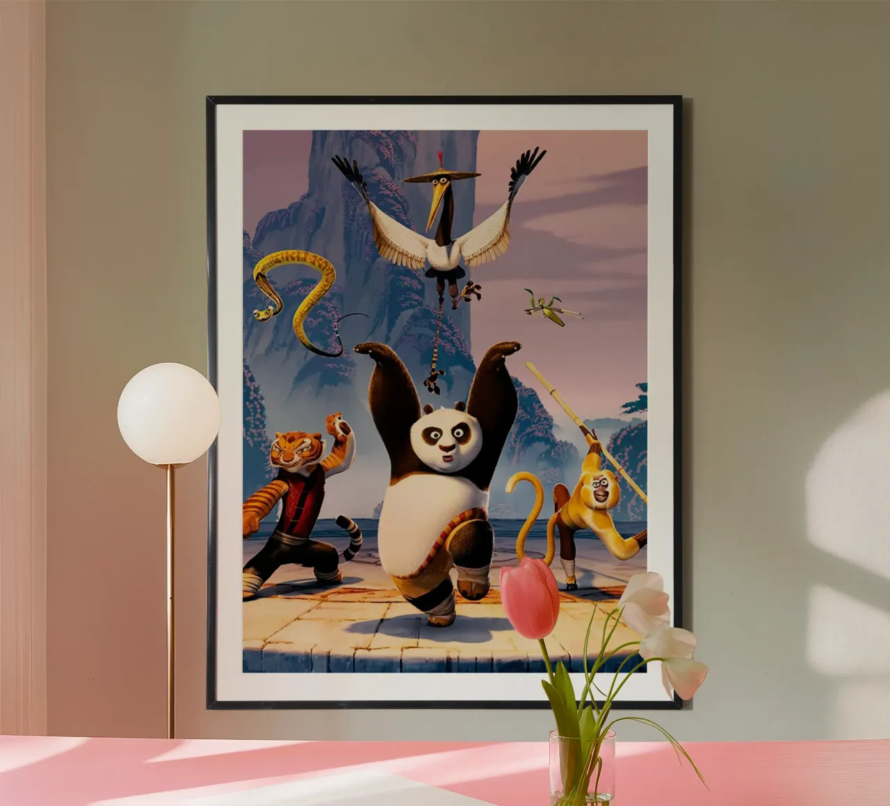 Kungfu Panda poster con telaio in alluminio da Dumery Art