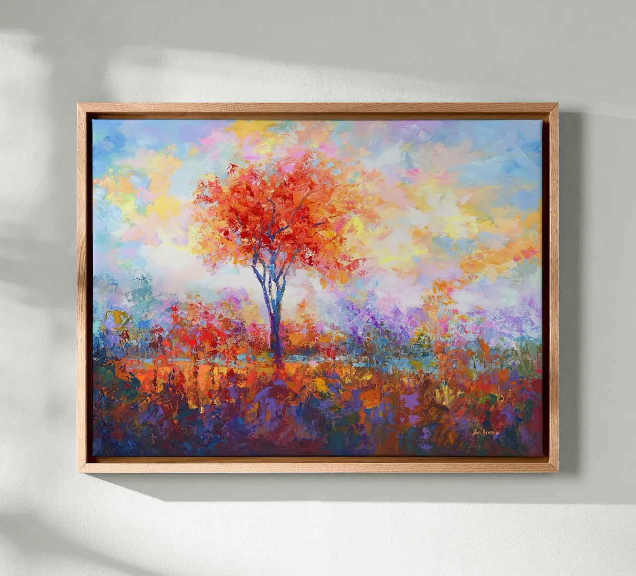 Tree of Serenity by Leon Devenice canvas with Floater frame by John Boss