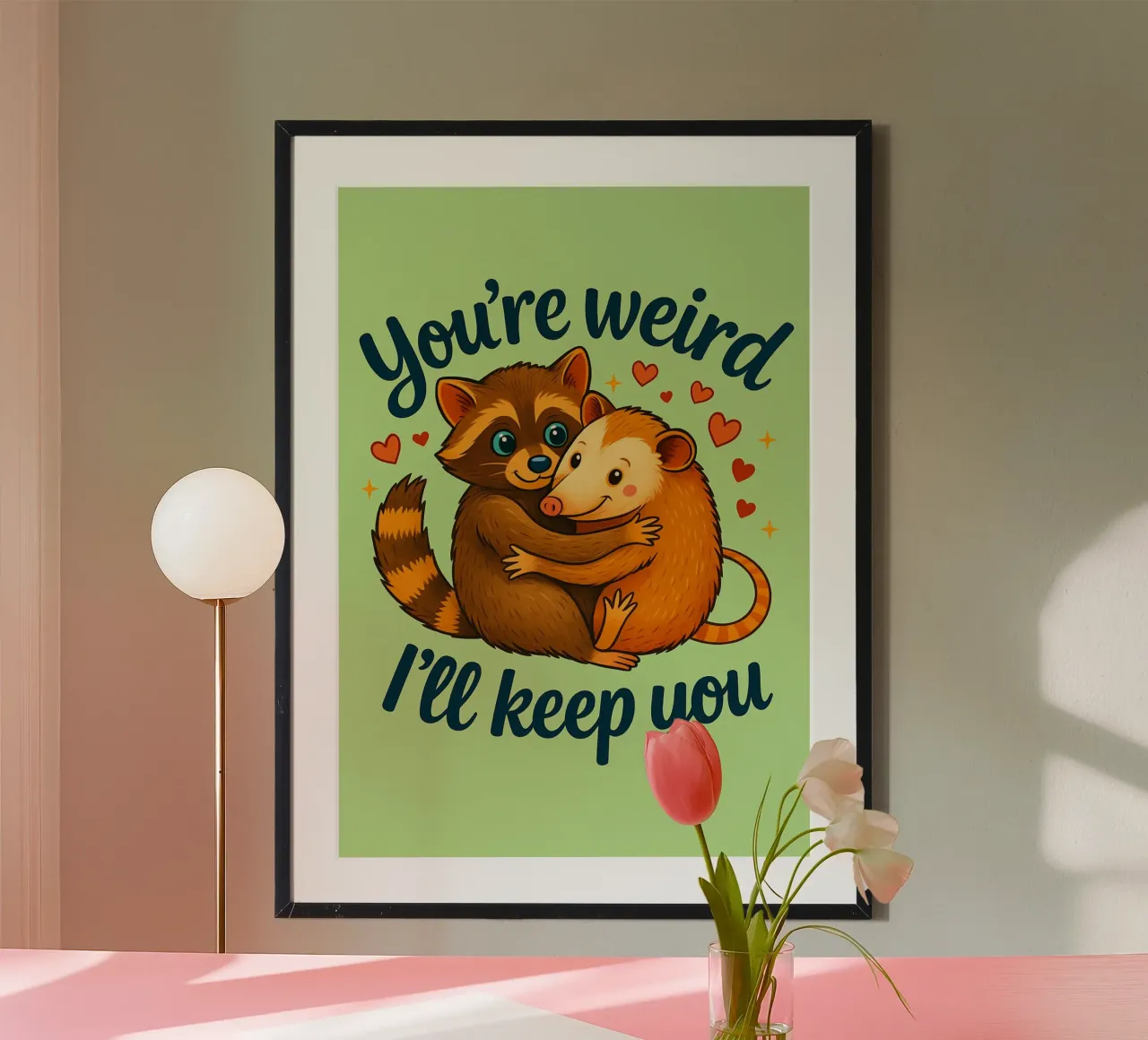 sei strano ti terrò poster con telaio in alluminio da paroongs