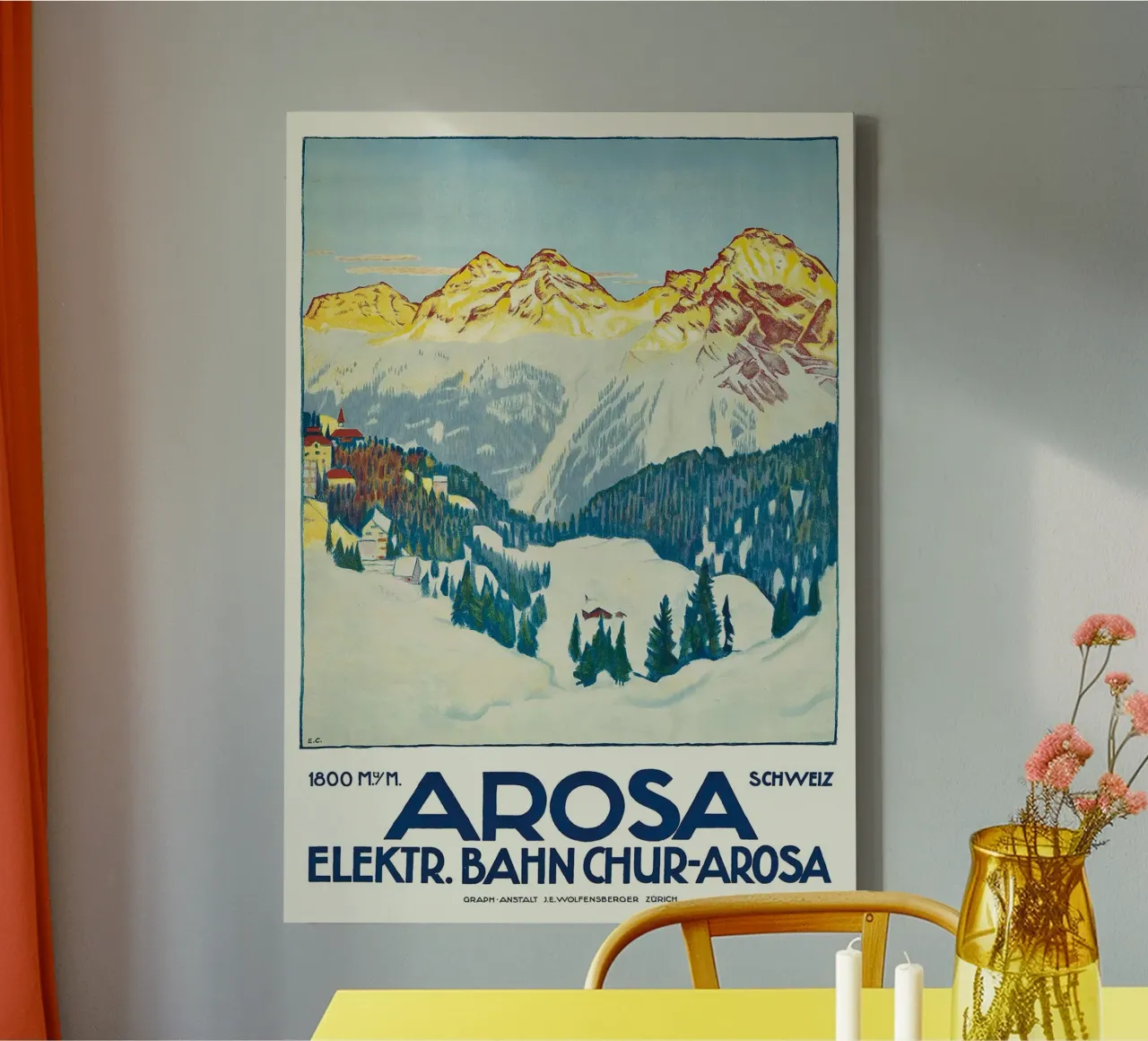 Arosa - Ferrovia elettrica Coira-Arosa, Svizzera (tedesco) tela con Cornice a cassetta da Brant Varner