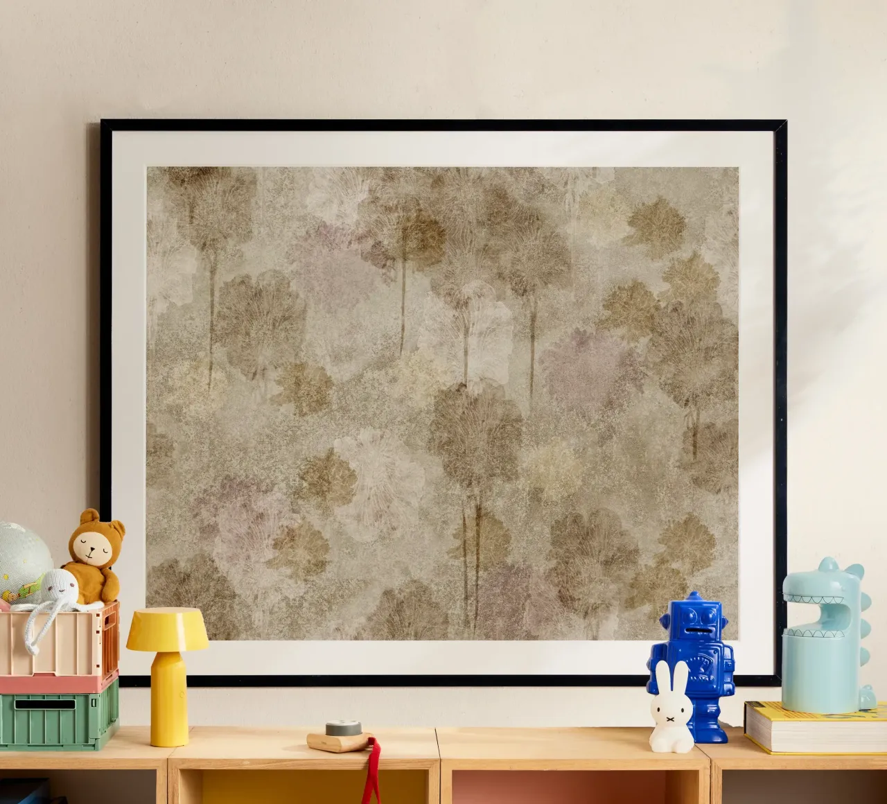 nuvole di fiori 3 poster con telaio in legno da Giulio Iurissevich