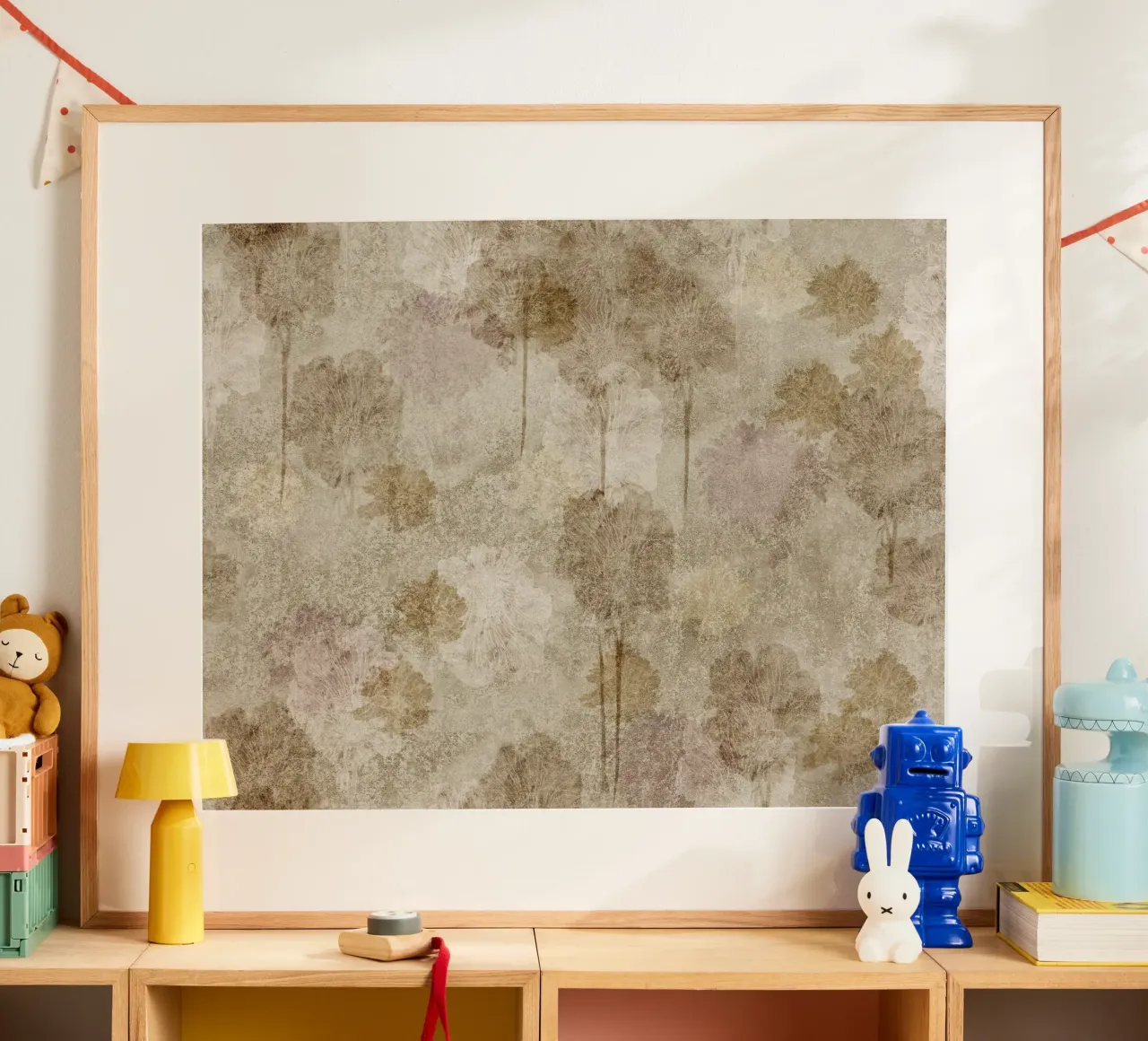 nuvole di fiori 3 poster con telaio in legno da Giulio Iurissevich
