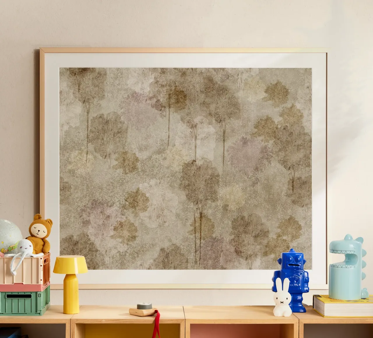 nuvole di fiori 3 poster con telaio in legno da Giulio Iurissevich