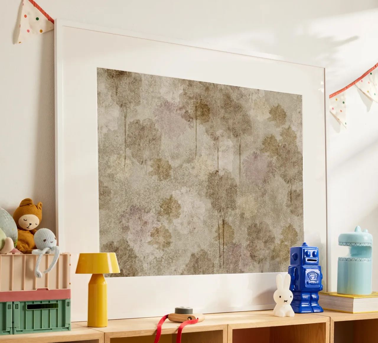 nuvole di fiori 3 poster con telaio in legno da Giulio Iurissevich