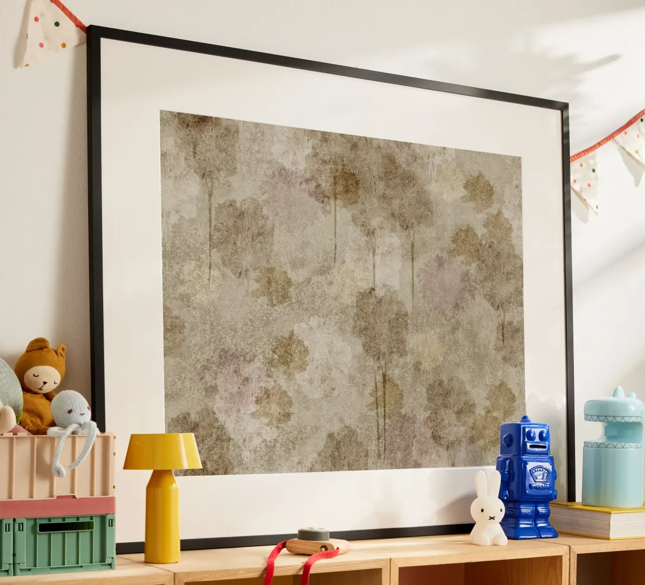 nuvole di fiori 3 poster con telaio in legno da Giulio Iurissevich