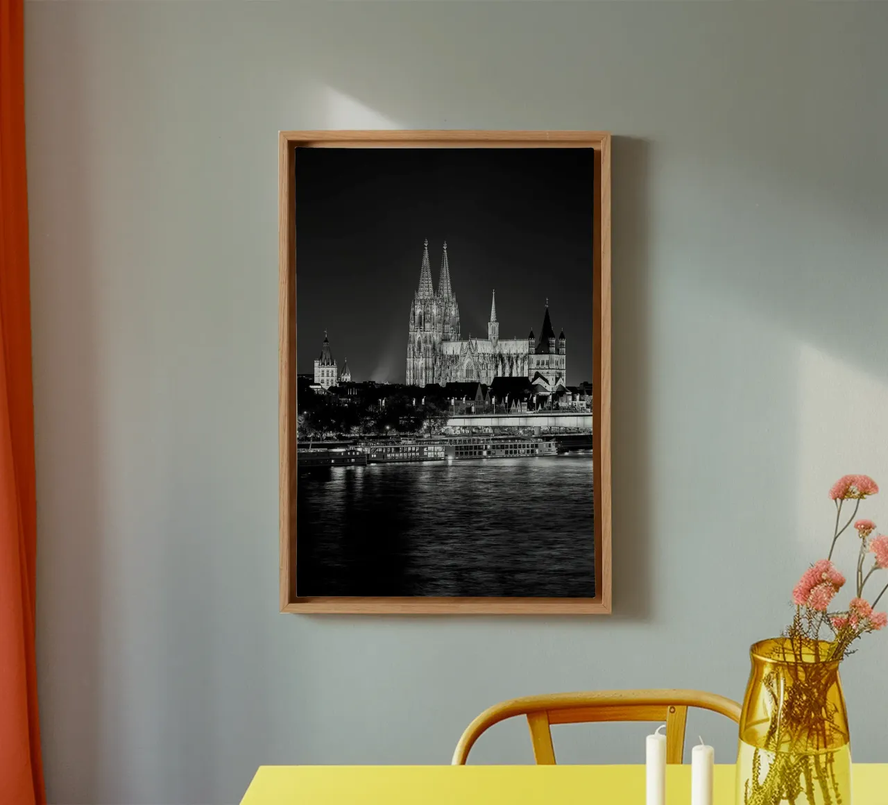 Cattedrale di Colonia di notte tela con Cornice a cassetta da Brant Varner