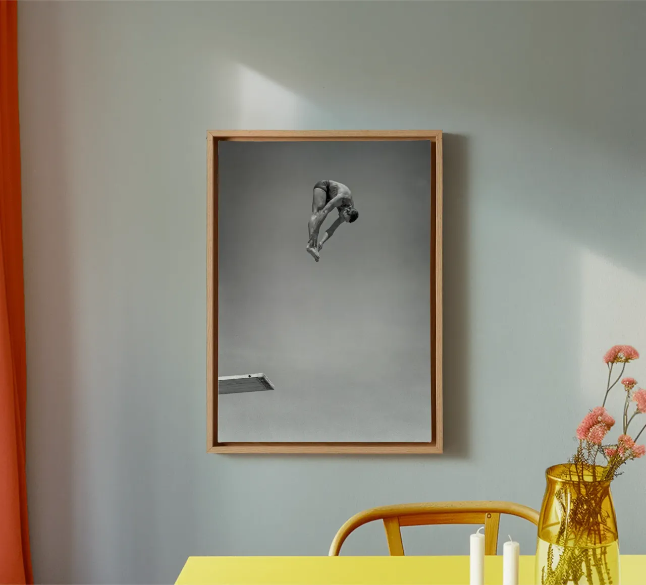 Sommozzatore con piattaforma di immersione tela con Cornice a cassetta da Brant Varner