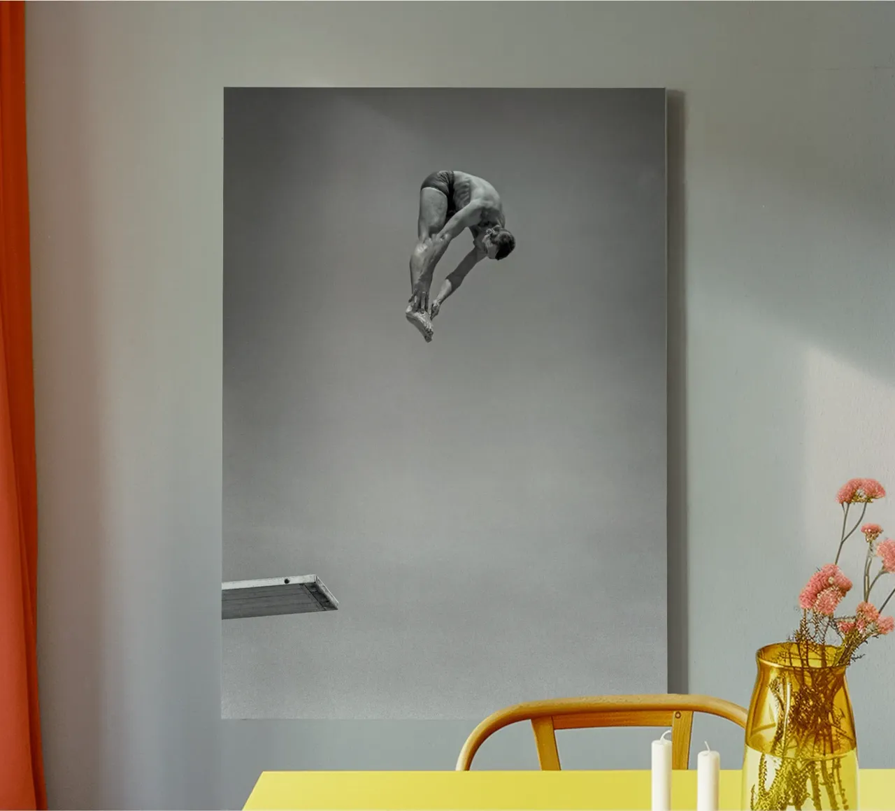Sommozzatore con piattaforma di immersione tela con Cornice a cassetta da Brant Varner