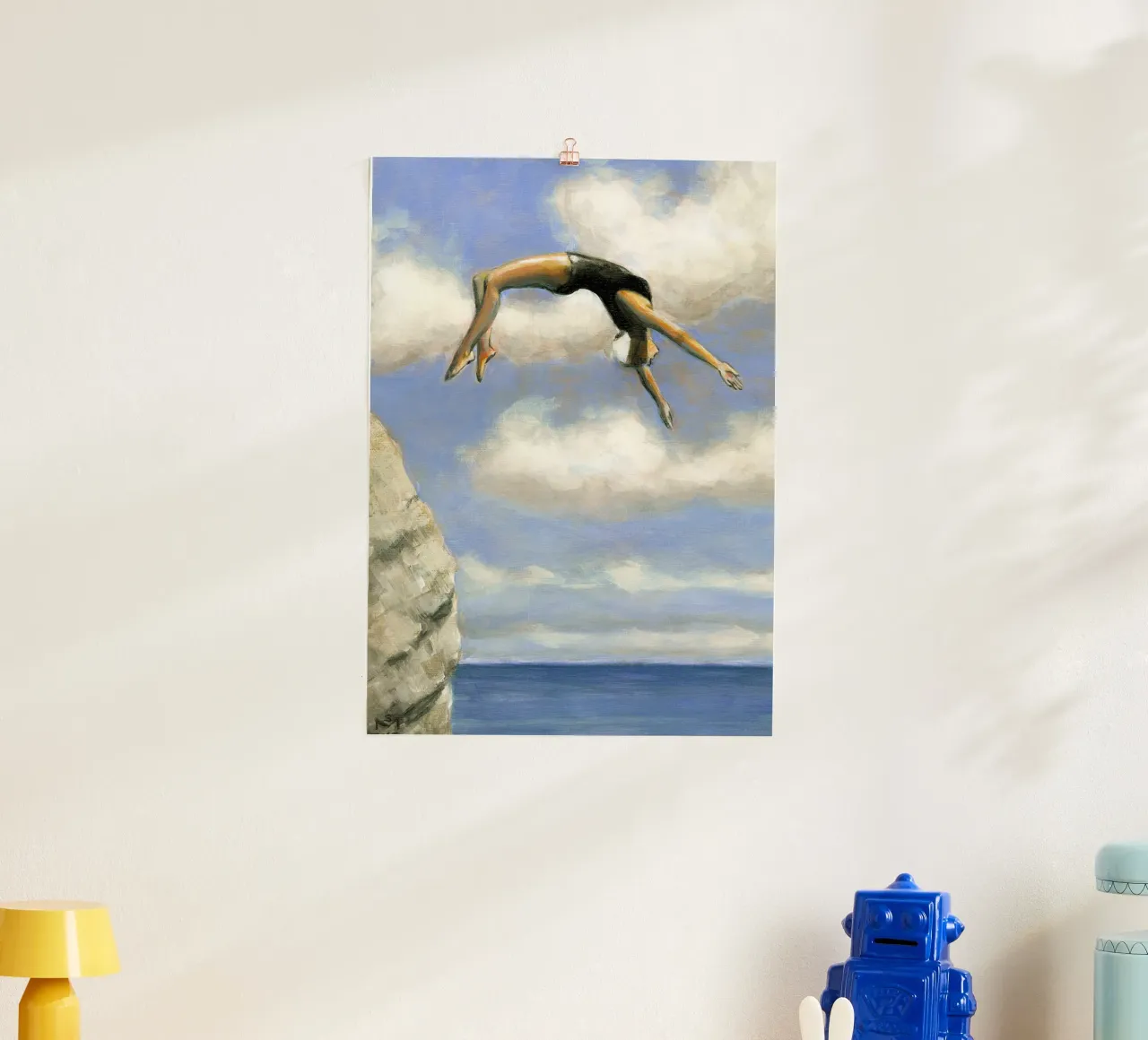 Tuffarsi da una roccia poster con telaio in alluminio da Brant Varner