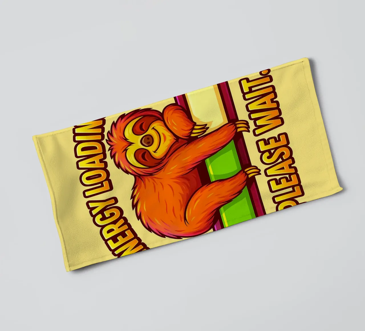 energy loading please waitt sloth towel by bojoonxs