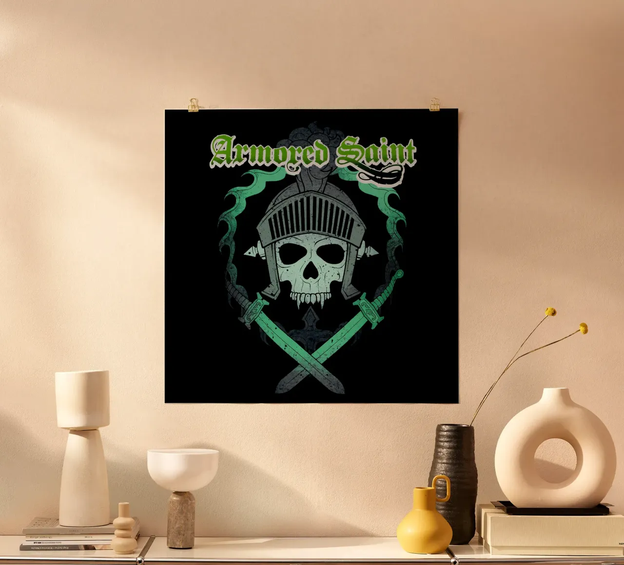 Gepanzerter Heiliger Marsch des Heiligen Poster mit Holzrahmen von andrea boceli