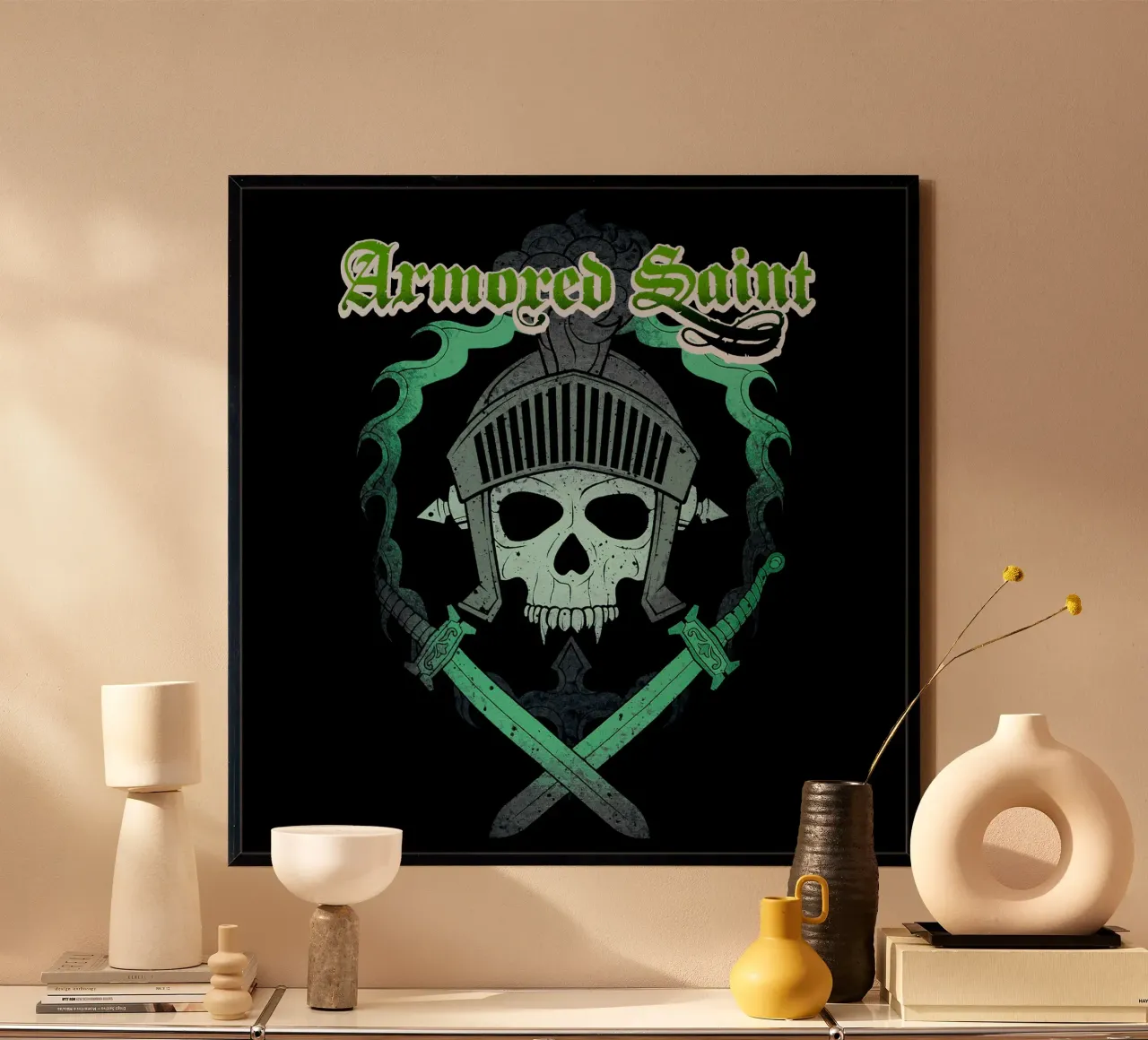 Gepanzerter Heiliger Marsch des Heiligen Poster mit Holzrahmen von andrea boceli