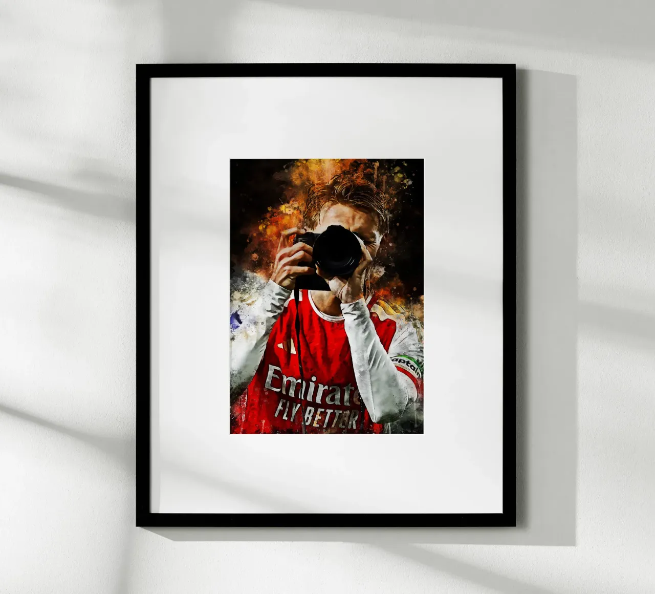 Martin Ødegaard poster con telaio in legno da MasterInkArt
