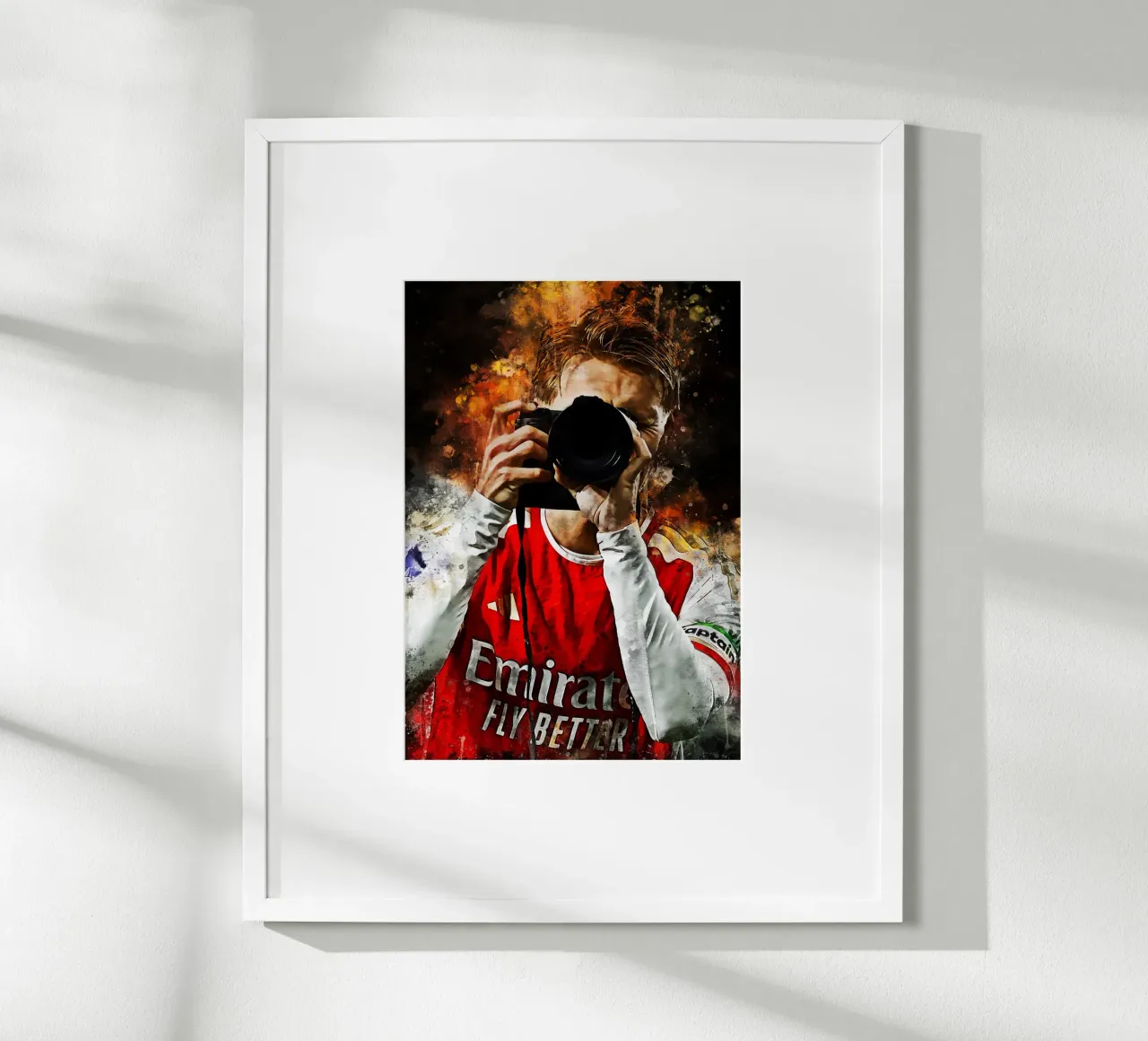 Martin Ødegaard poster con telaio in legno da MasterInkArt