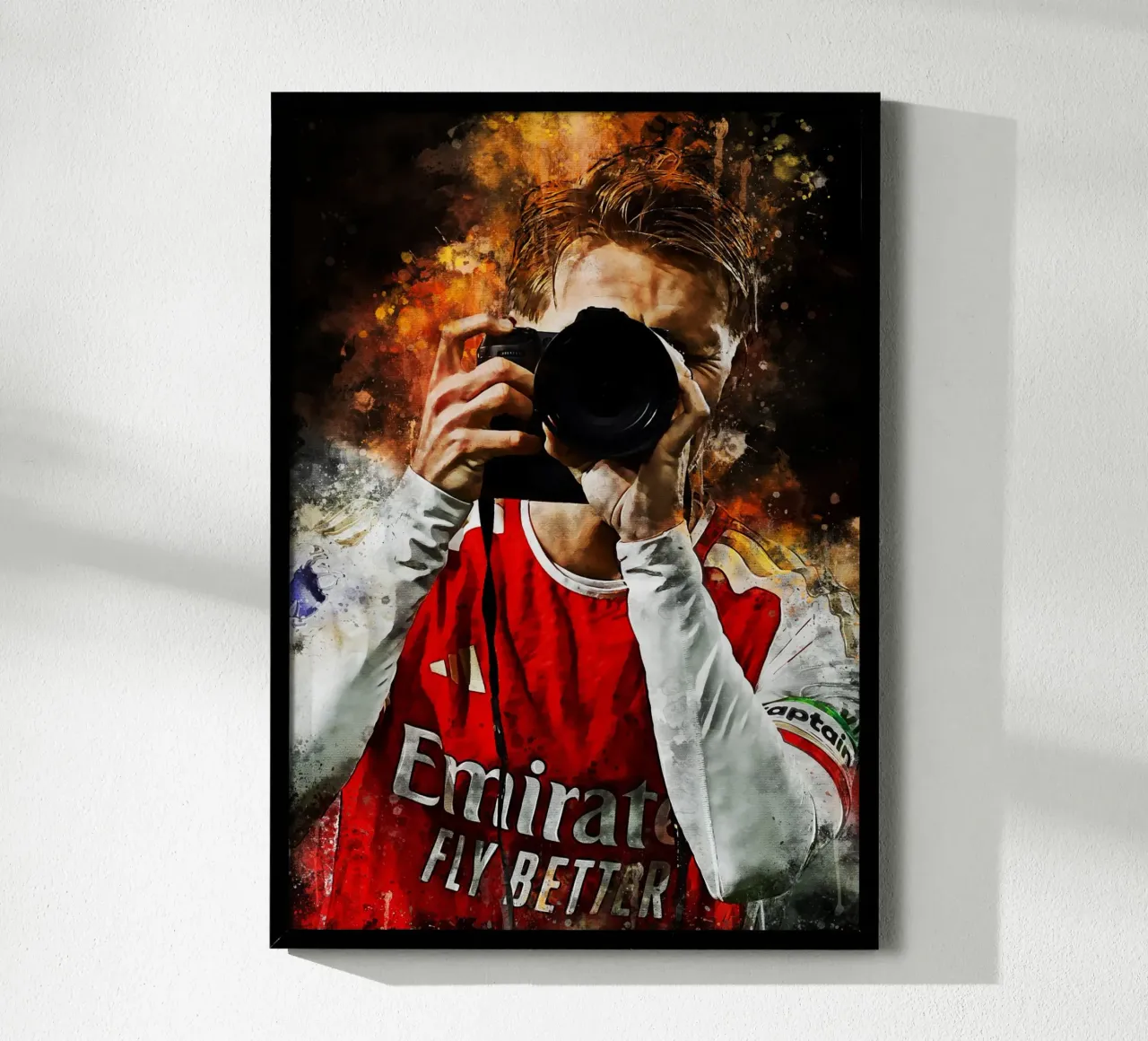 Martin Ødegaard poster con telaio in legno da MasterInkArt