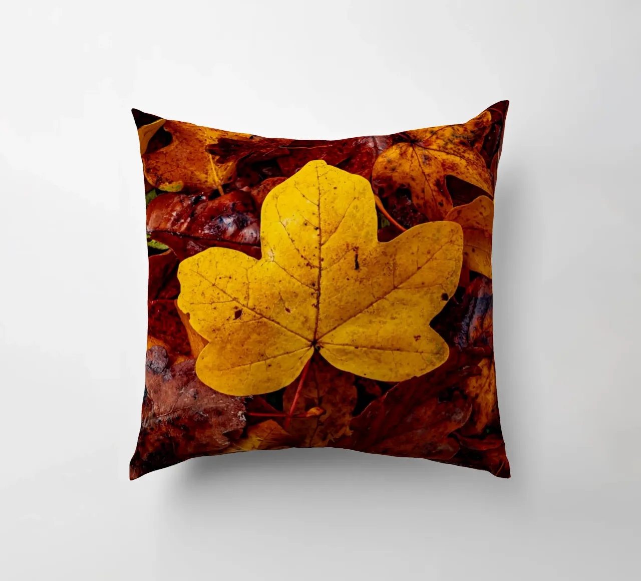 Feuille d'érable jaune coussin de Marcus Beckert | Fotografie