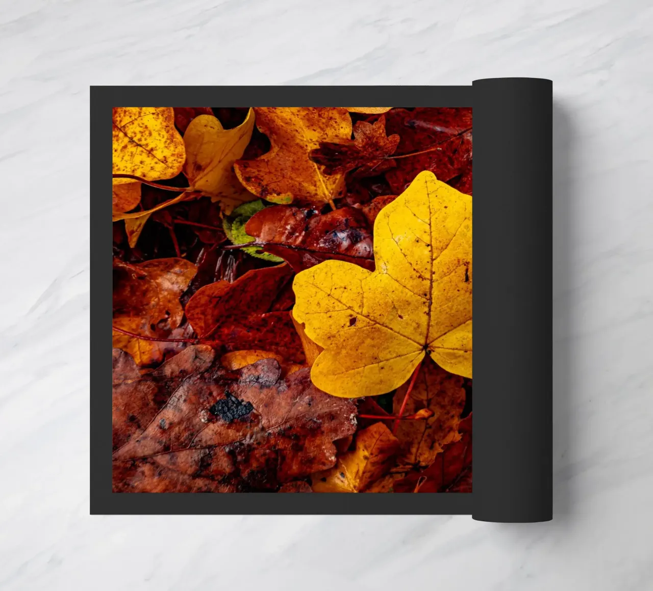 Yellow maple leaf doormat by Marcus Beckert | Fotografie
