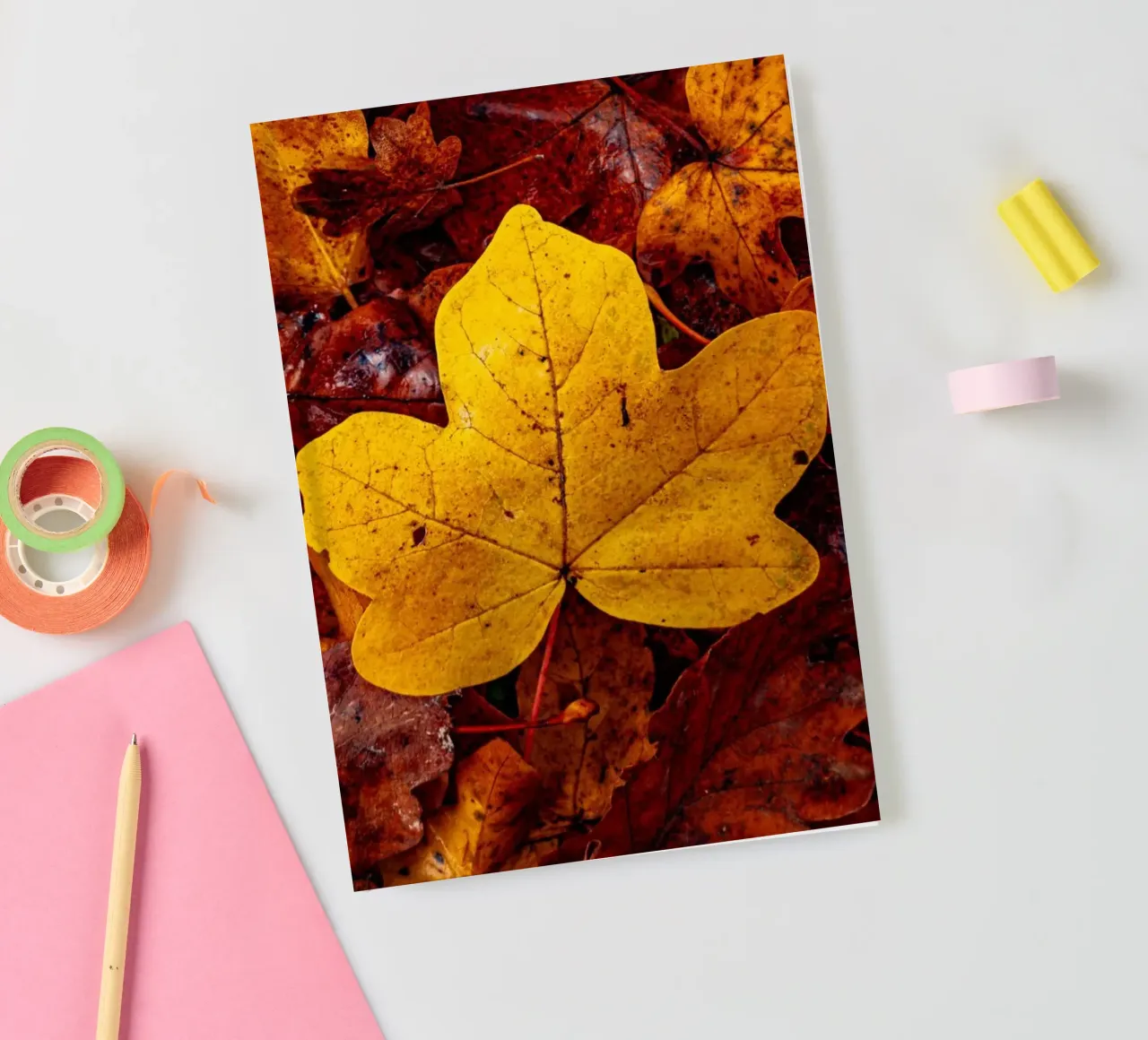 Feuille d'érable jaune carnet de notes de Marcus Beckert | Fotografie
