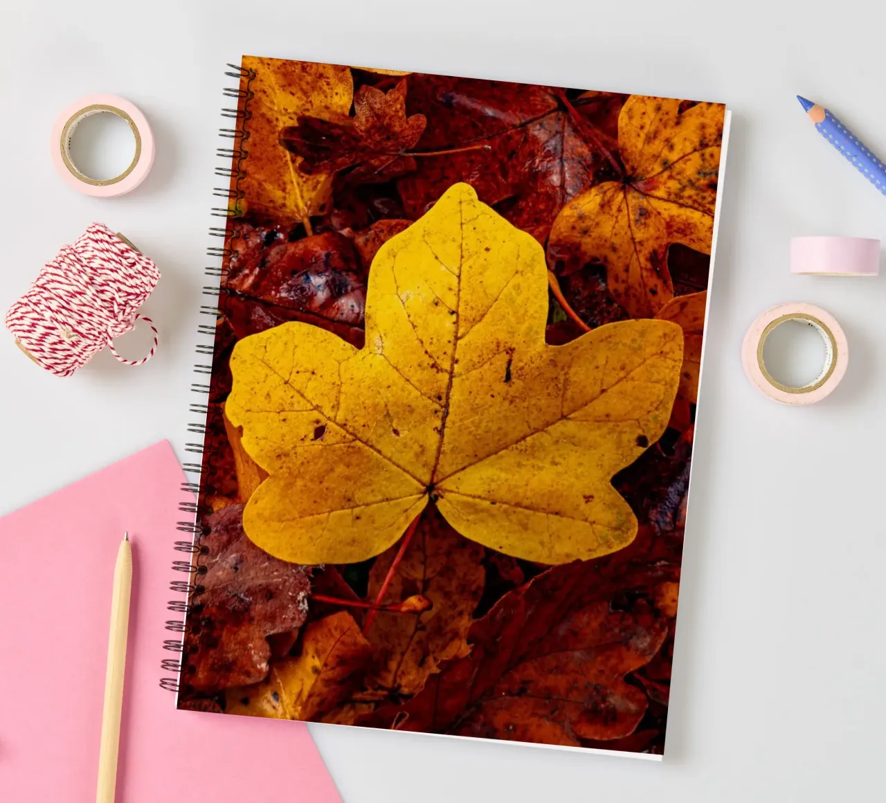 Yellow maple leaf spiral notebook by Marcus Beckert | Fotografie