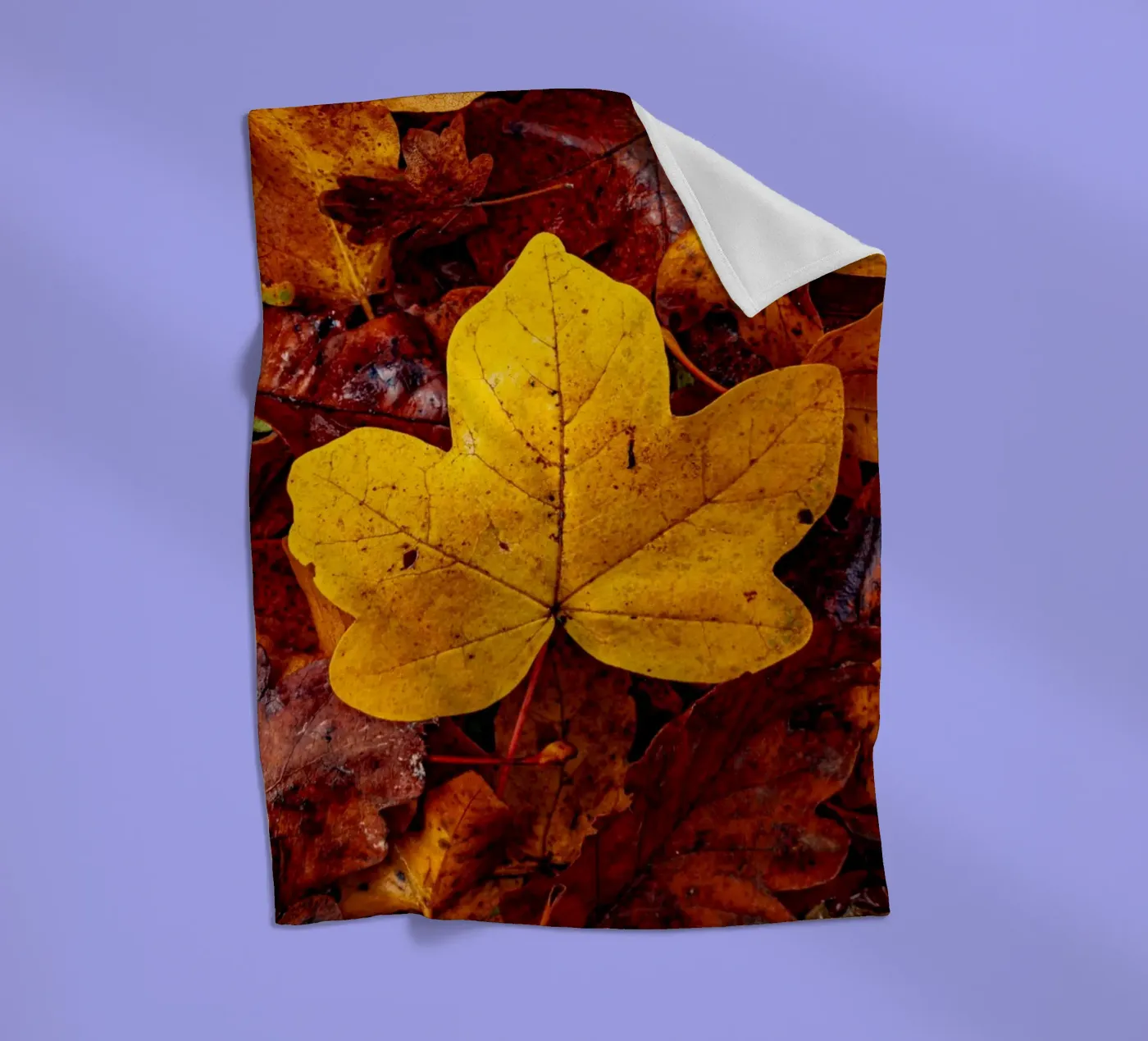 Yellow maple leaf plaid polaire de Marcus Beckert | Fotografie