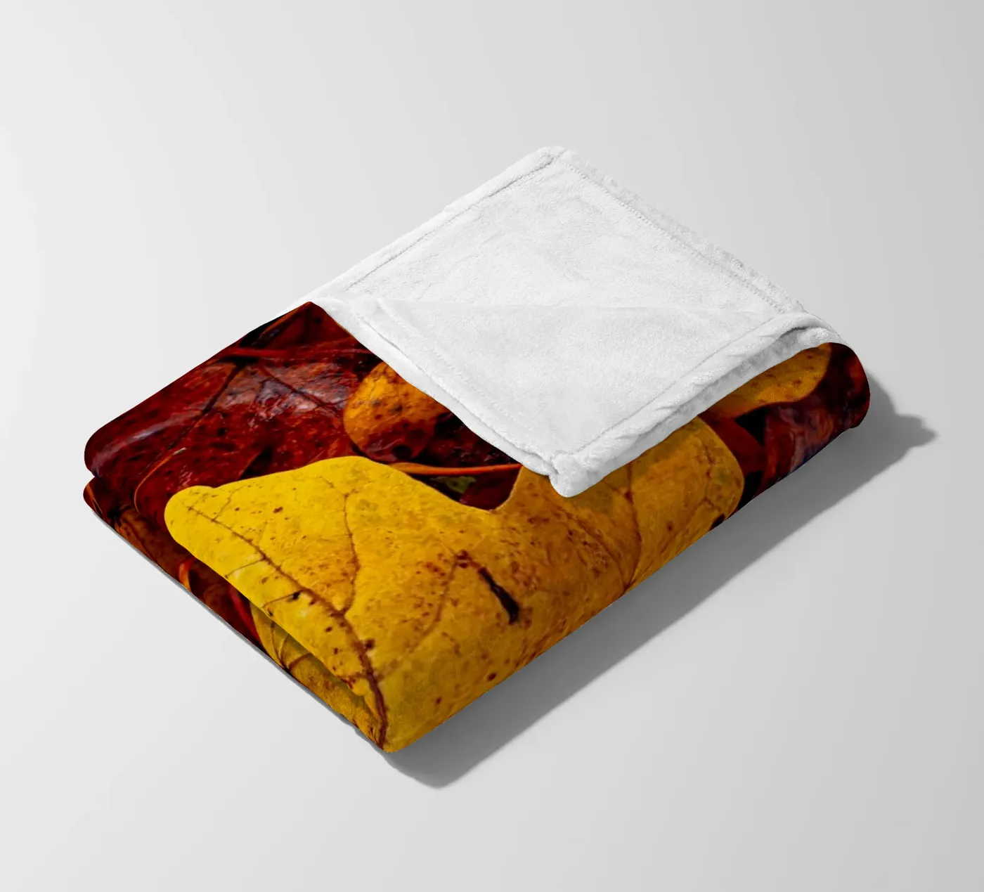 Yellow maple leaf plaid polaire de Marcus Beckert | Fotografie