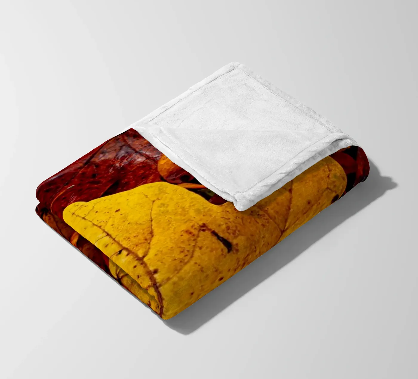 Yellow maple leaf plaid polaire de Marcus Beckert | Fotografie