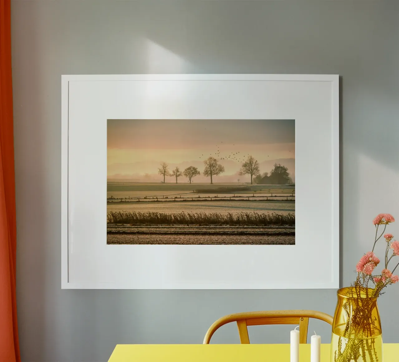 old farm poster con telaio in plastica da pastel color shape